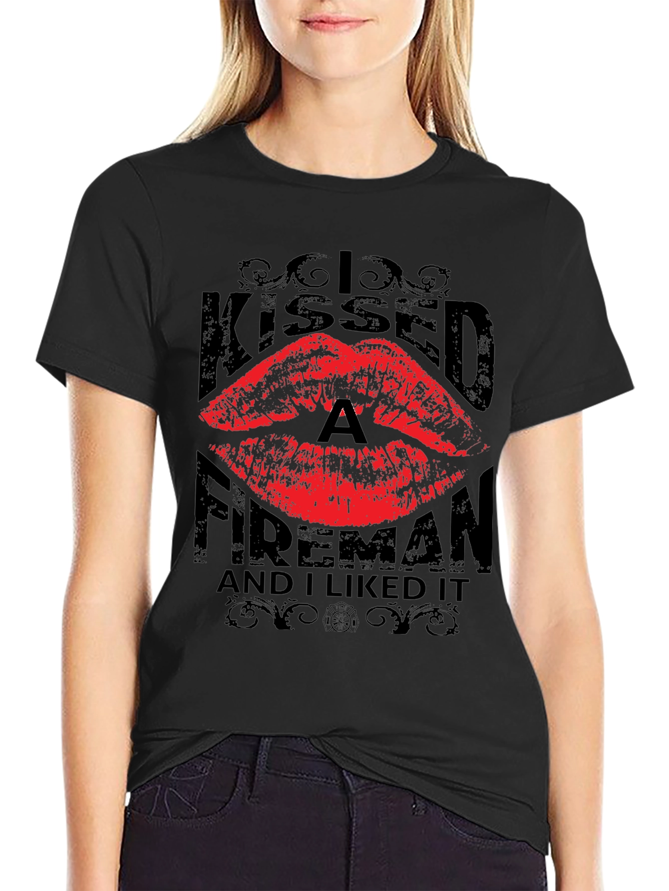 Kissed a Fireman T-Shirt - Novelty Graphic Tee