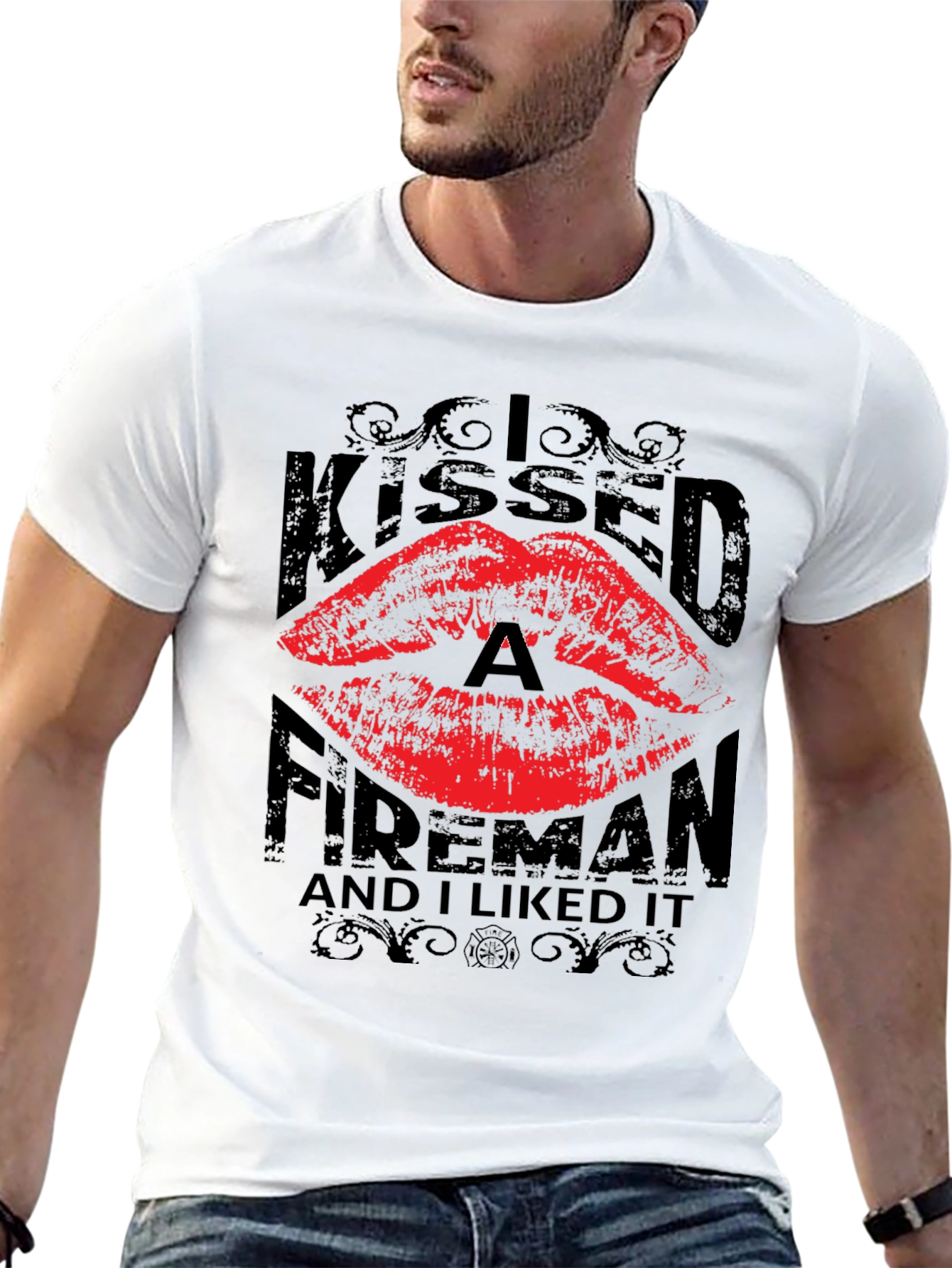 Kissed a Fireman T-Shirt - Novelty Graphic Tee