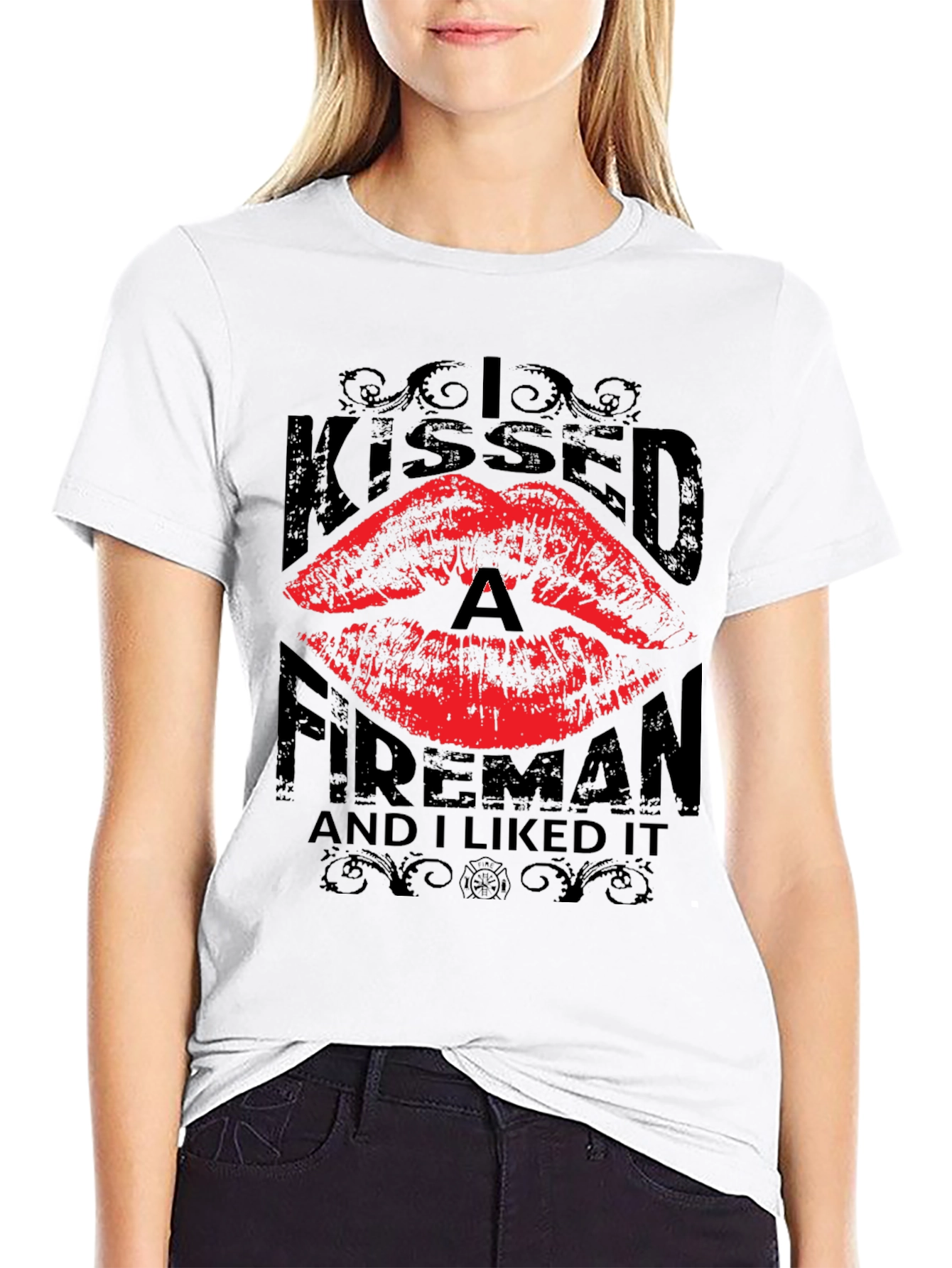 Kissed a Fireman T-Shirt - Novelty Graphic Tee
