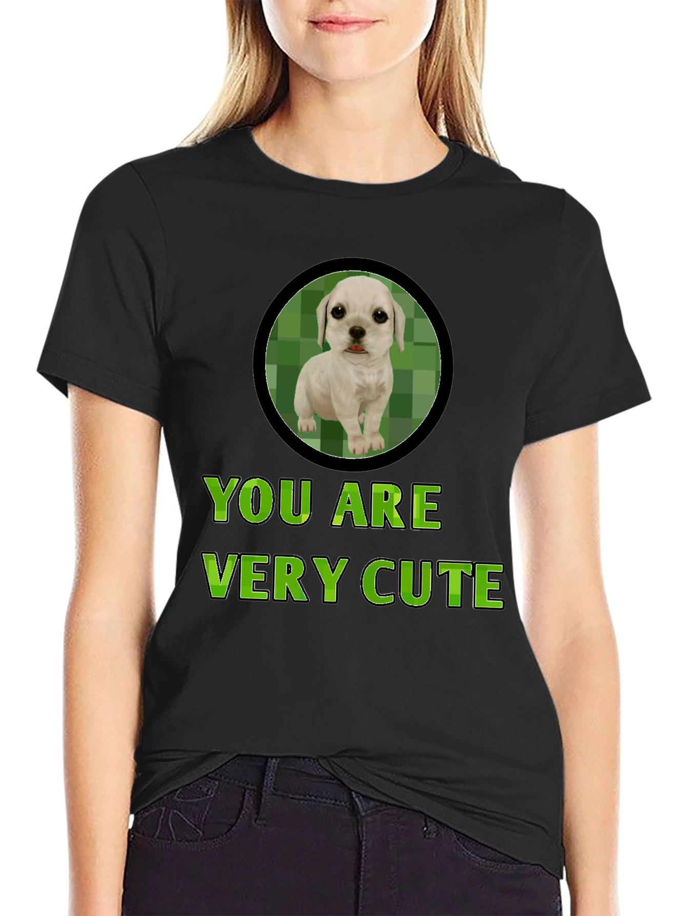 Cute Puppy Graphic Tee - You Are Very Cute
