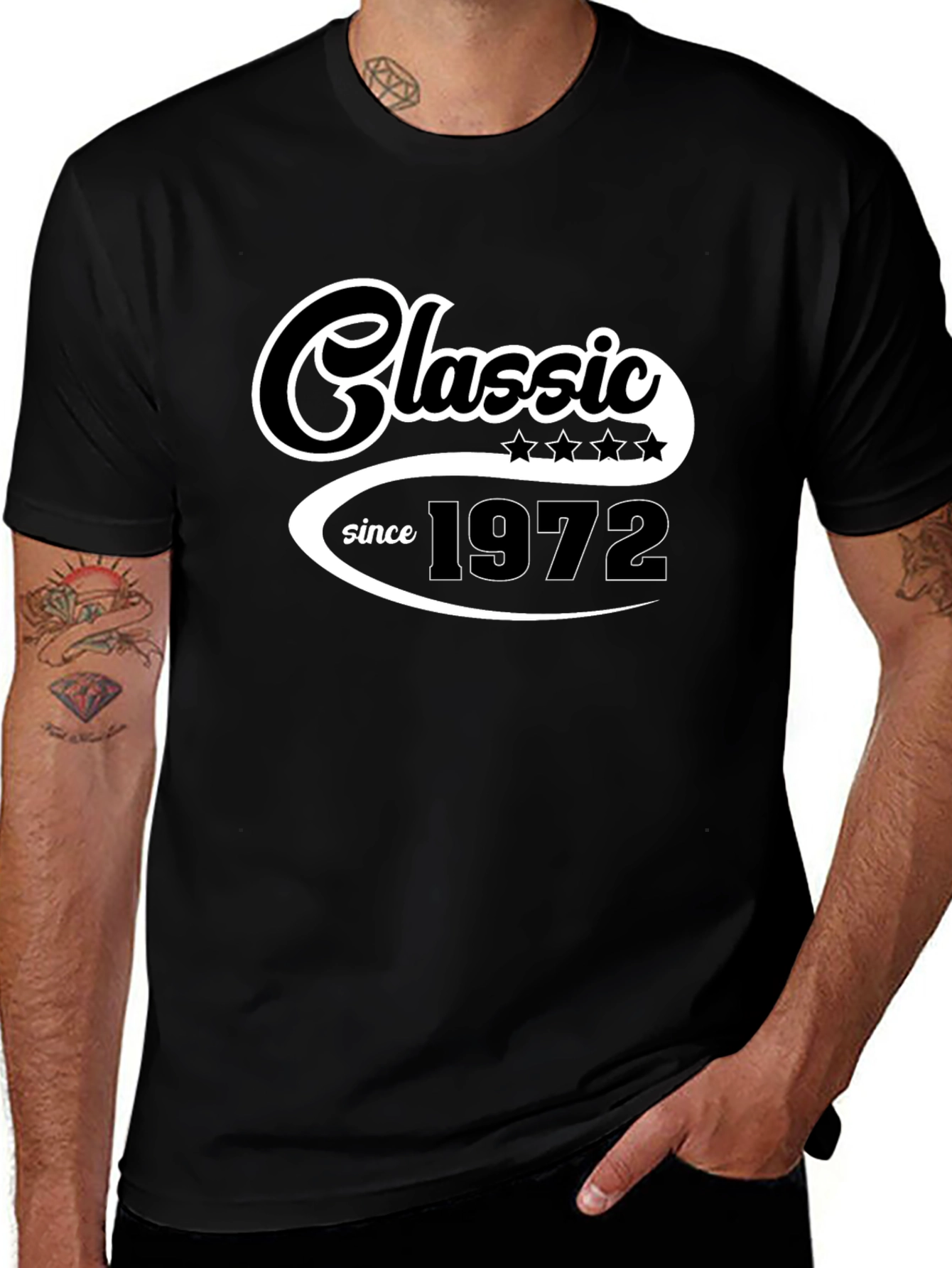Classic Since 1972 Black Graphic T-Shirt