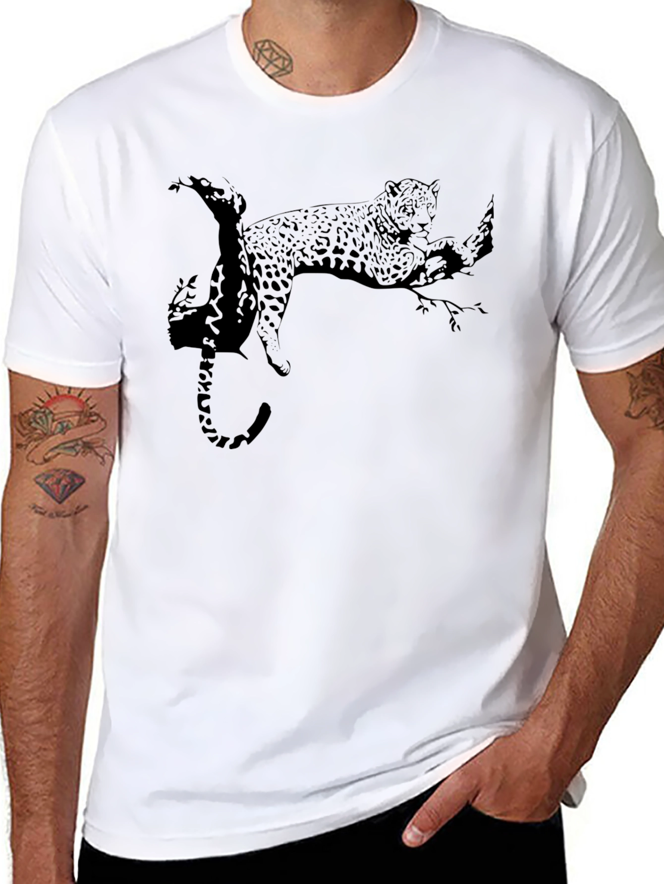 Black Leopard Graphic T-Shirt