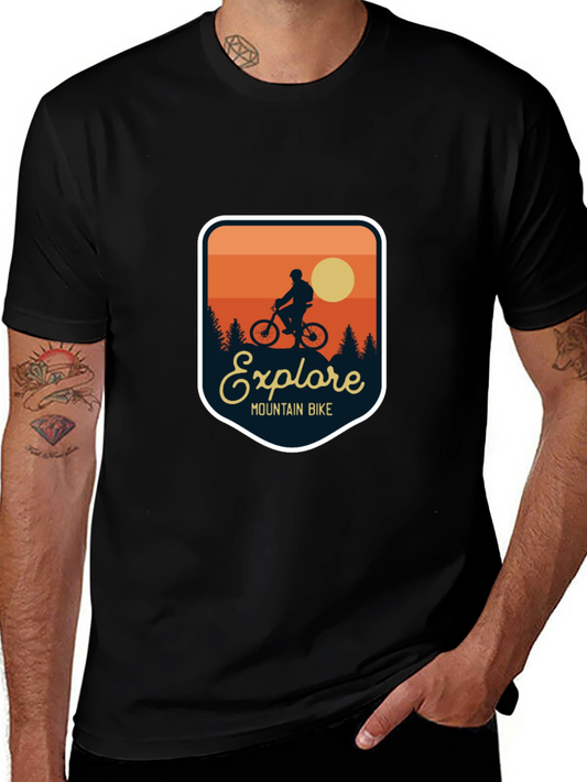 Explore Mountain Bike T-Shirt - Adventure Design