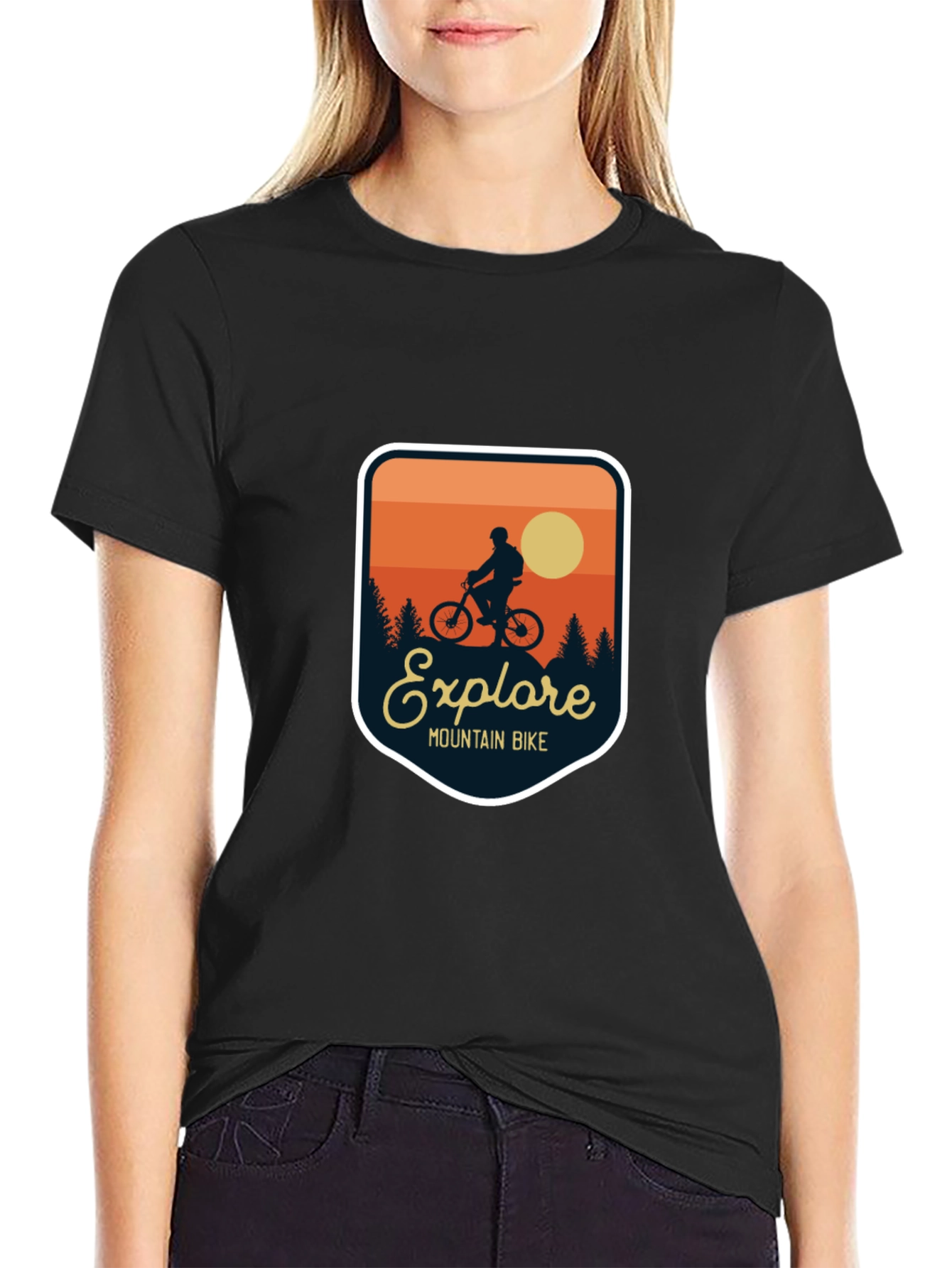 Explore Mountain Bike T-Shirt - Adventure Design