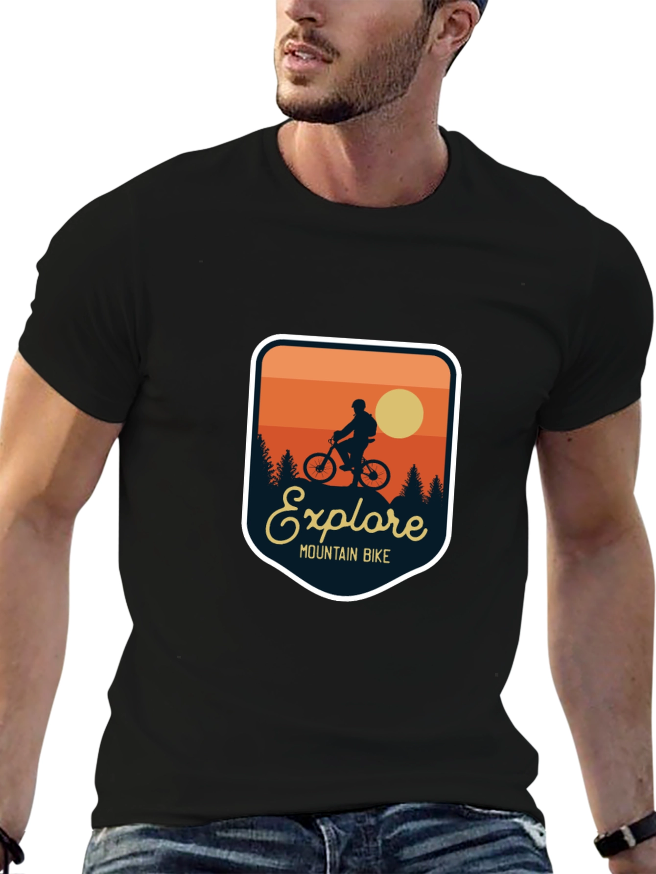 Explore Mountain Bike T-Shirt - Adventure Design