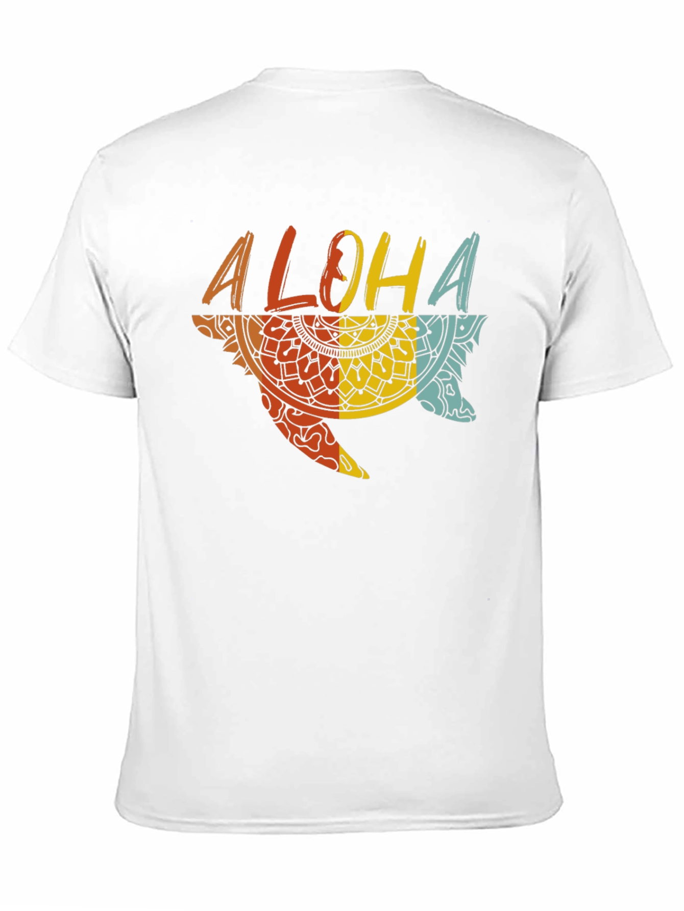Aloha Turtle Graphic Tee - Black Cotton Casual Shirt