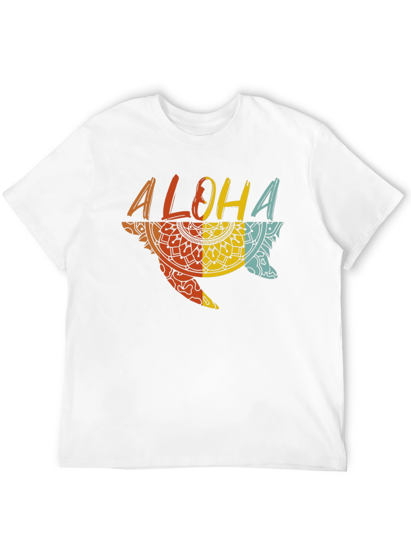 Aloha Turtle Graphic Tee - Black Cotton Casual Shirt
