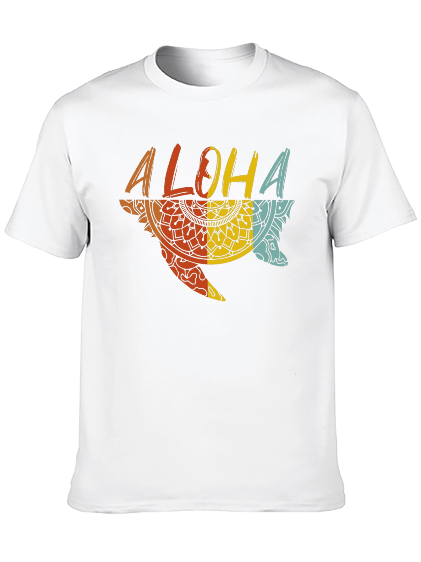 Aloha Turtle Graphic Tee - Black Cotton Casual Shirt