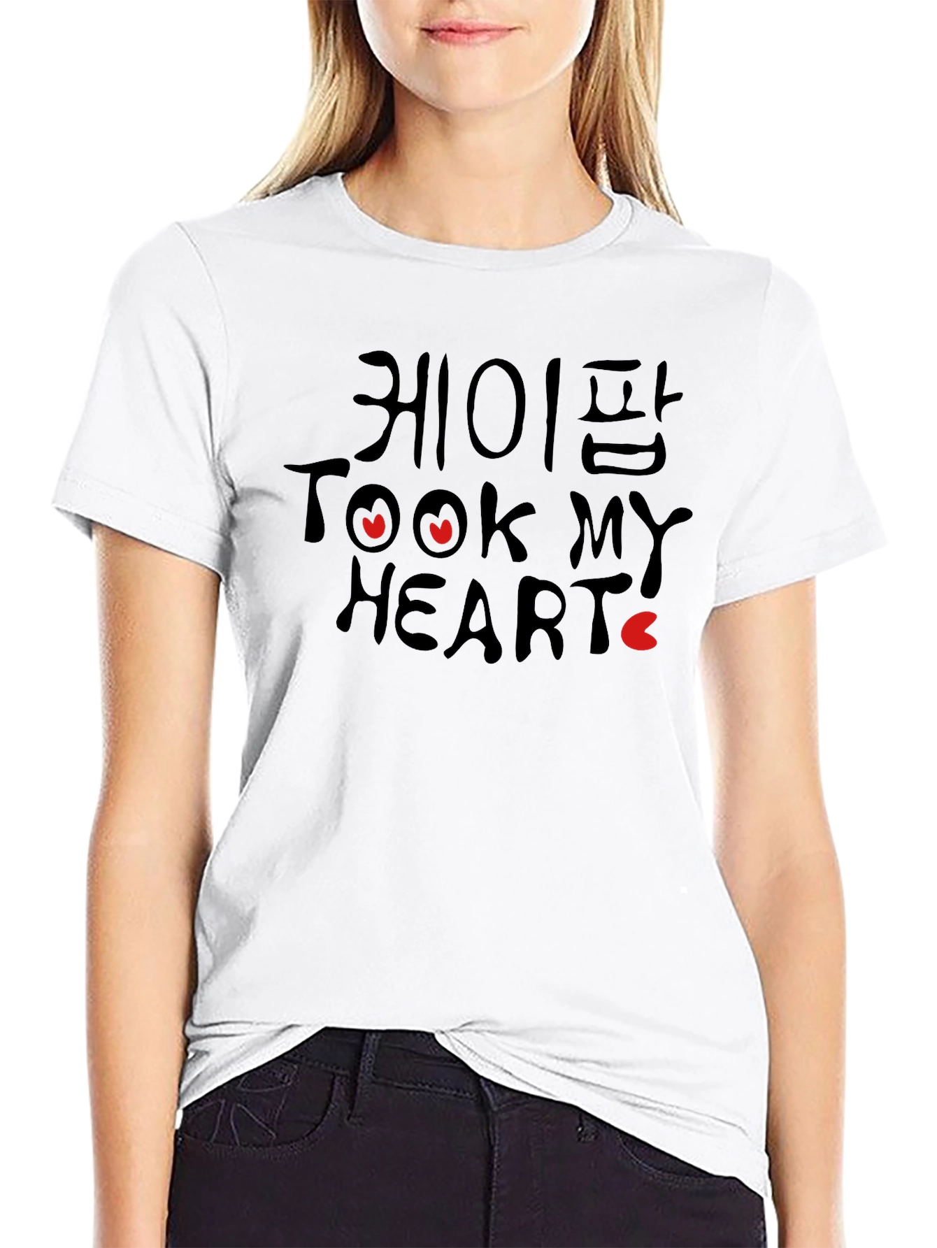 K-Pop Took My Heart Black Graphic Tee