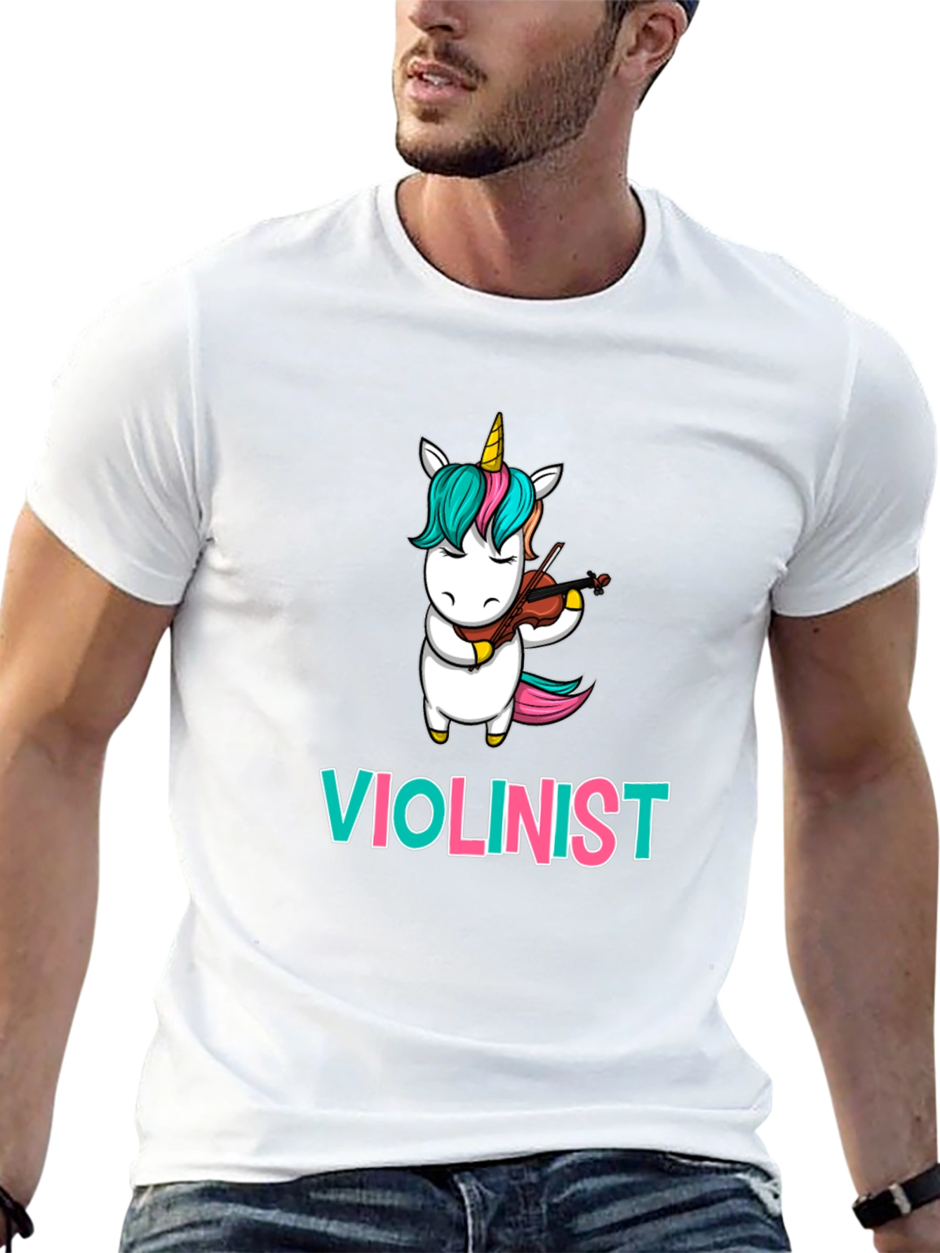Unicorn Violinist T-Shirt: Funny Musician Tee