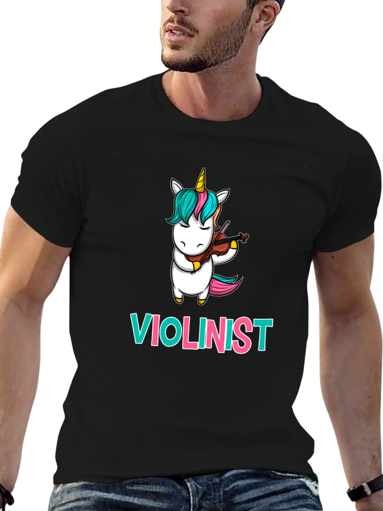 Unicorn Violinist T-Shirt: Funny Musician Tee