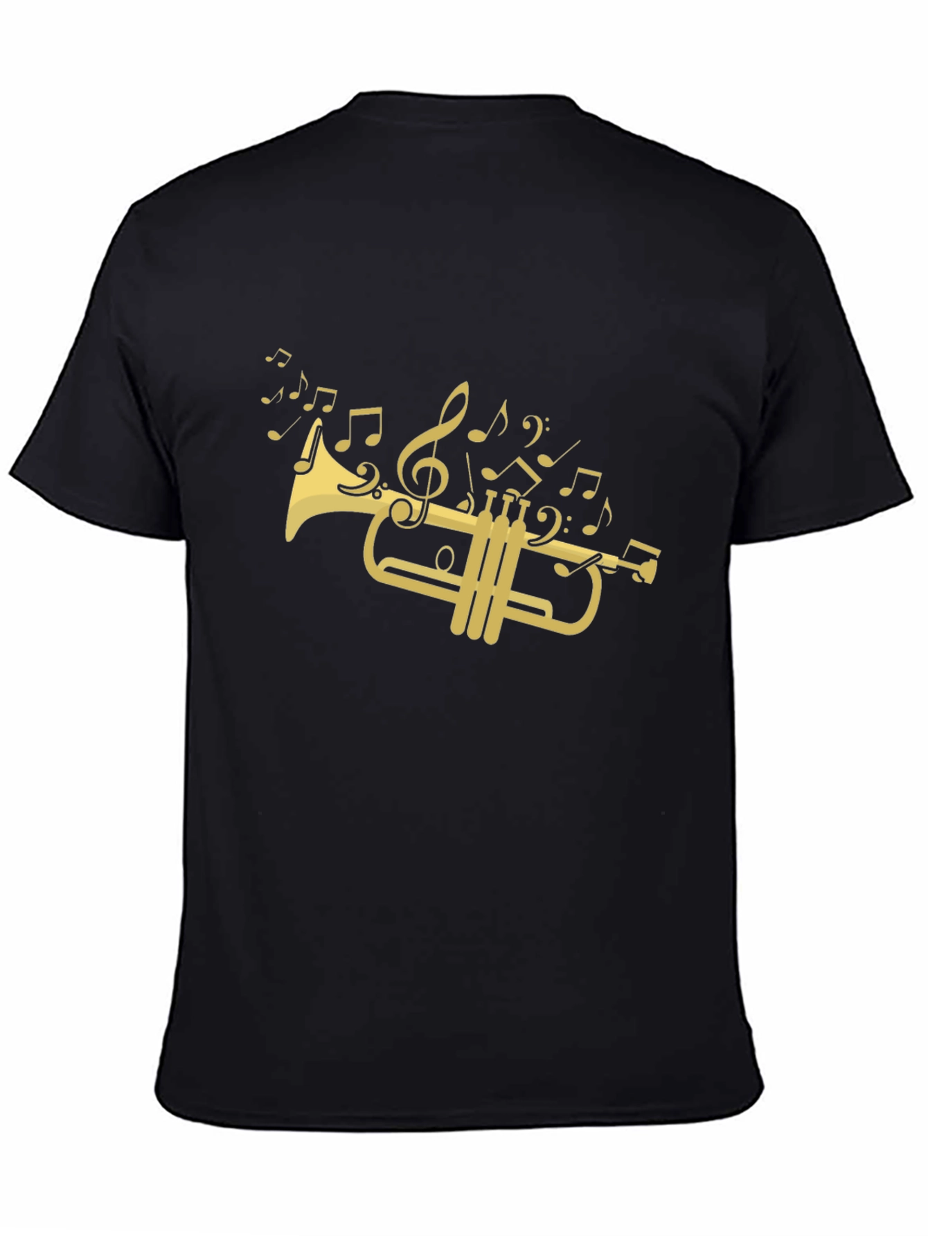 Musical Trumpet Graphic T-Shirt - Black