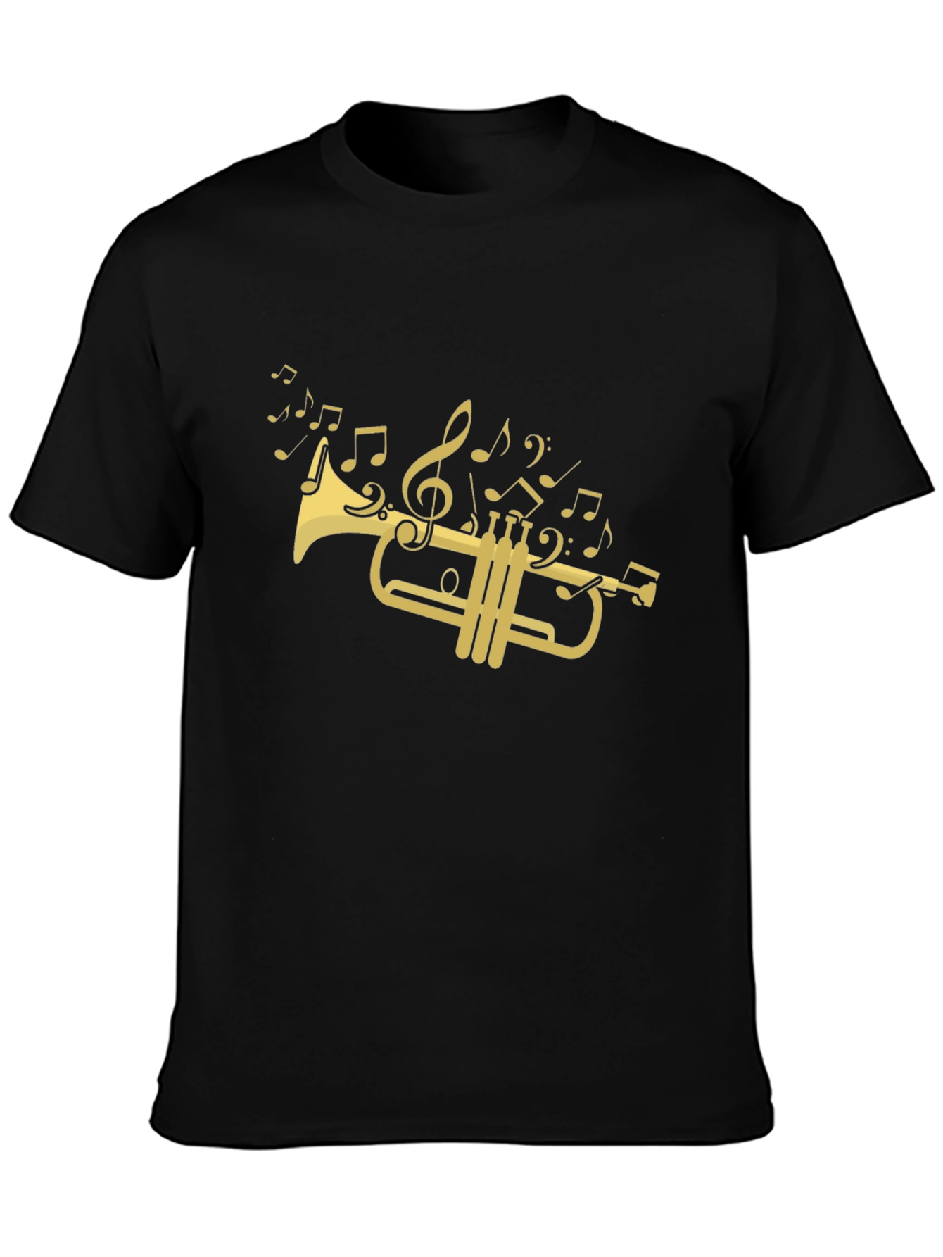 Musical Trumpet Graphic T-Shirt - Black