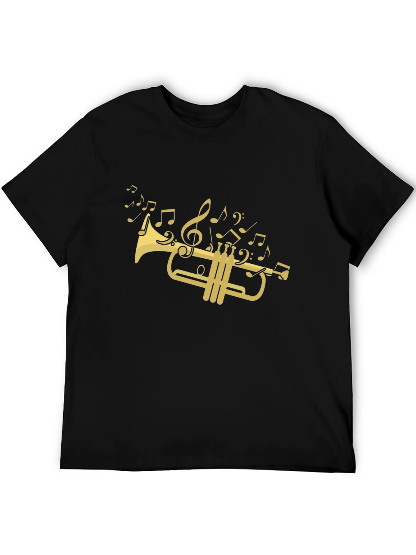 Musical Trumpet Graphic T-Shirt - Black