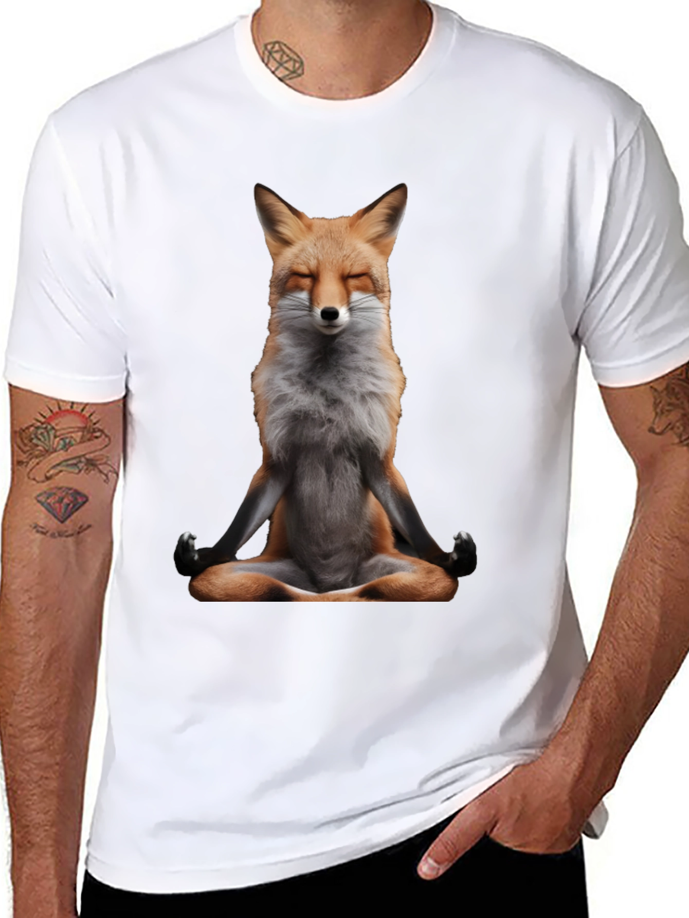 Zen Fox T-Shirt - Meditating Animal Tee