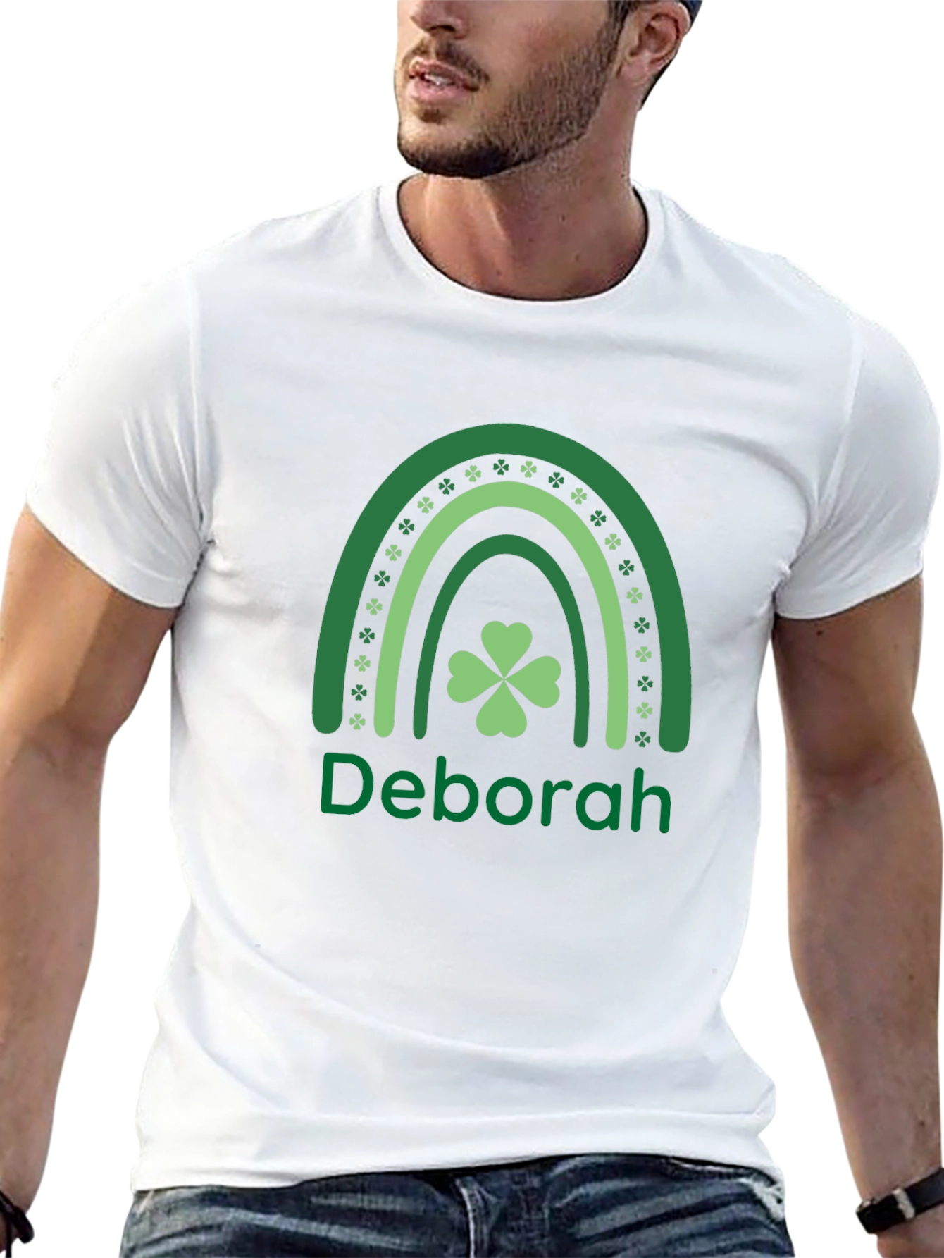Deborah St. Patricks Day Shamrock Rainbow T-Shirt