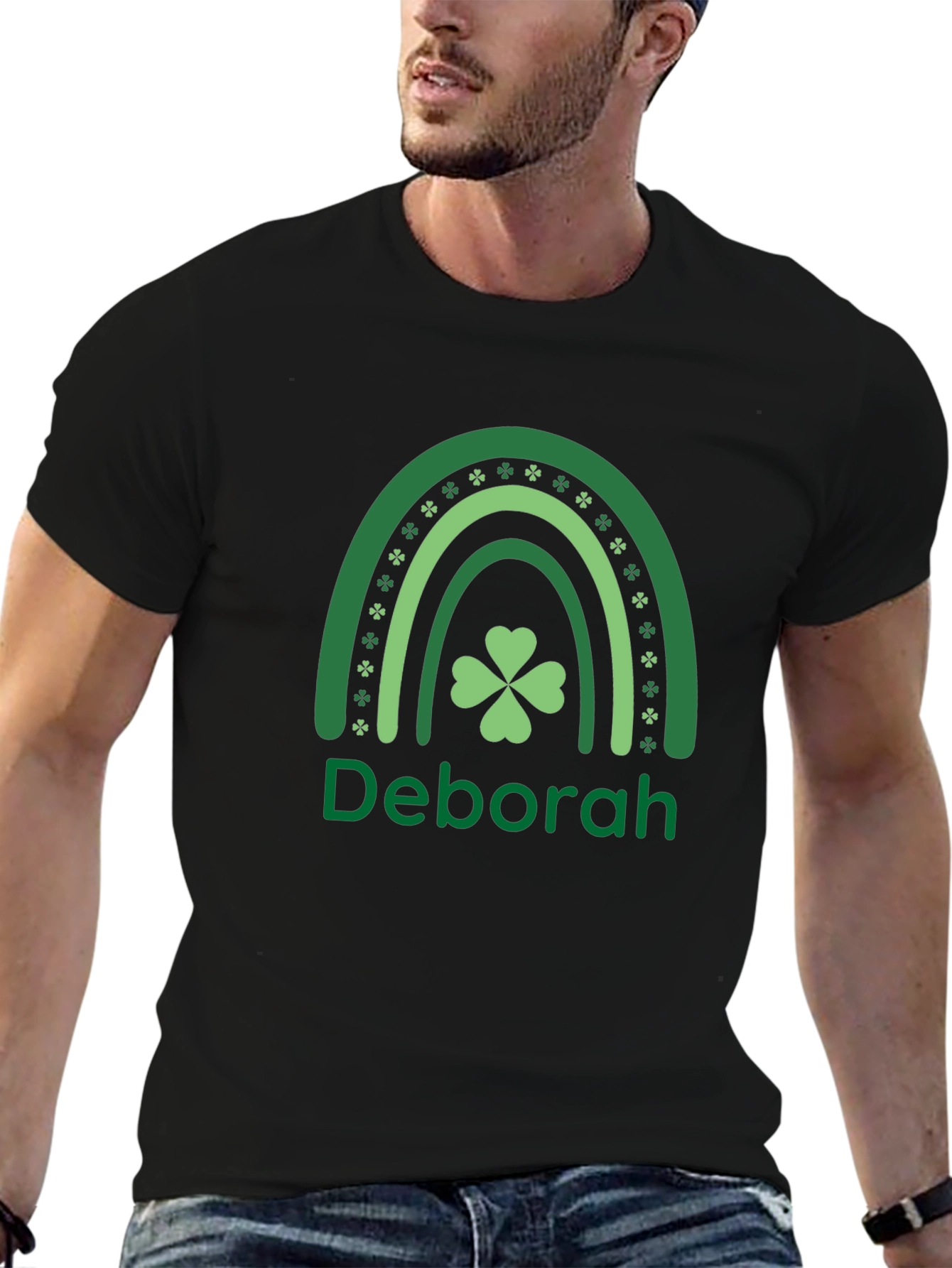 Deborah St. Patricks Day Shamrock Rainbow T-Shirt