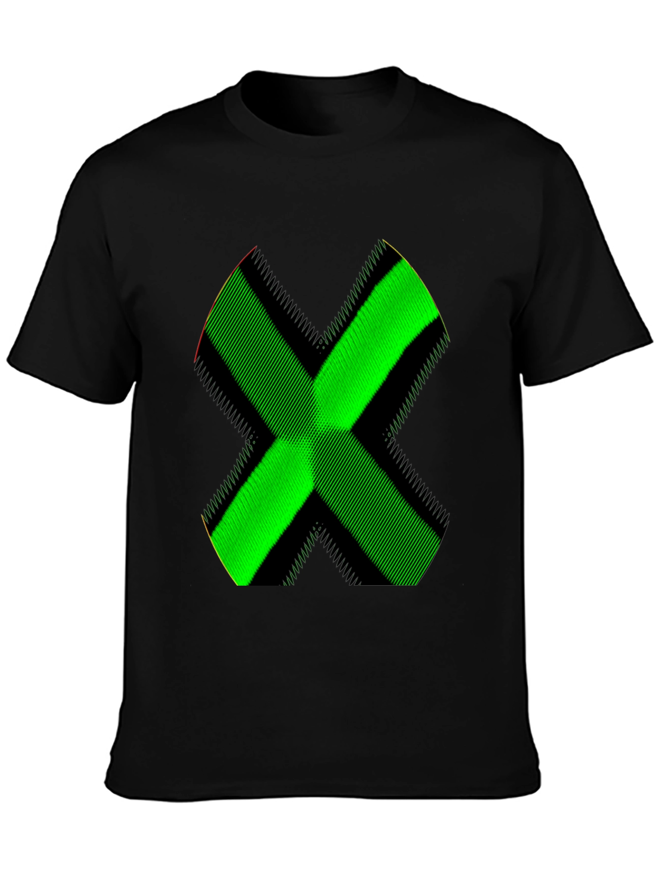 Green X Graphic Black T-Shirt