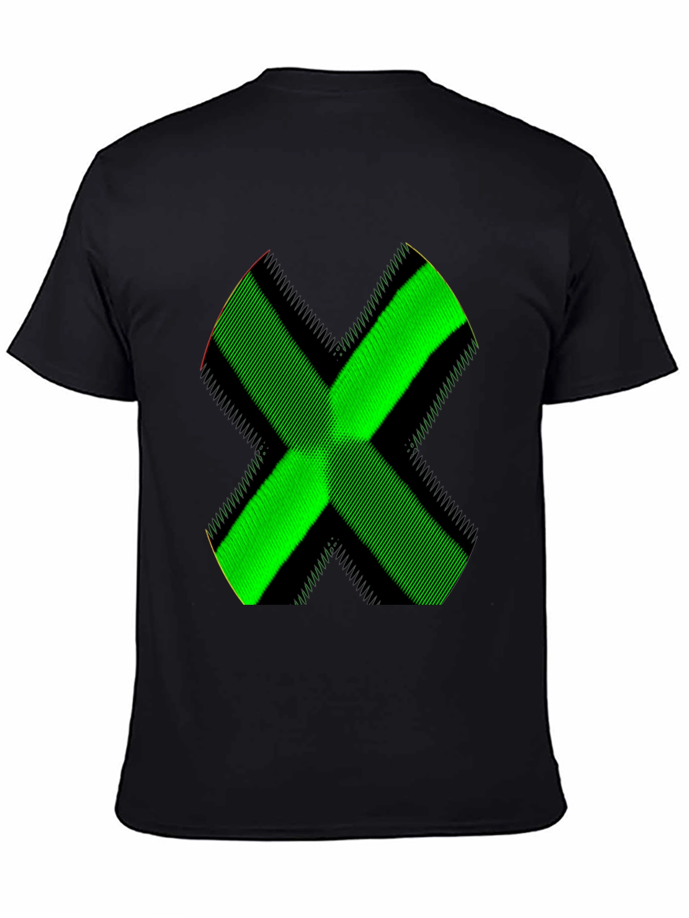 Green X Graphic Black T-Shirt