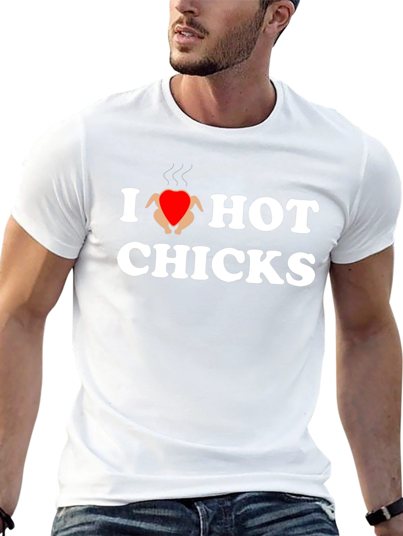 I Heart Hot Chicks T-Shirt - Novelty Graphic Tee