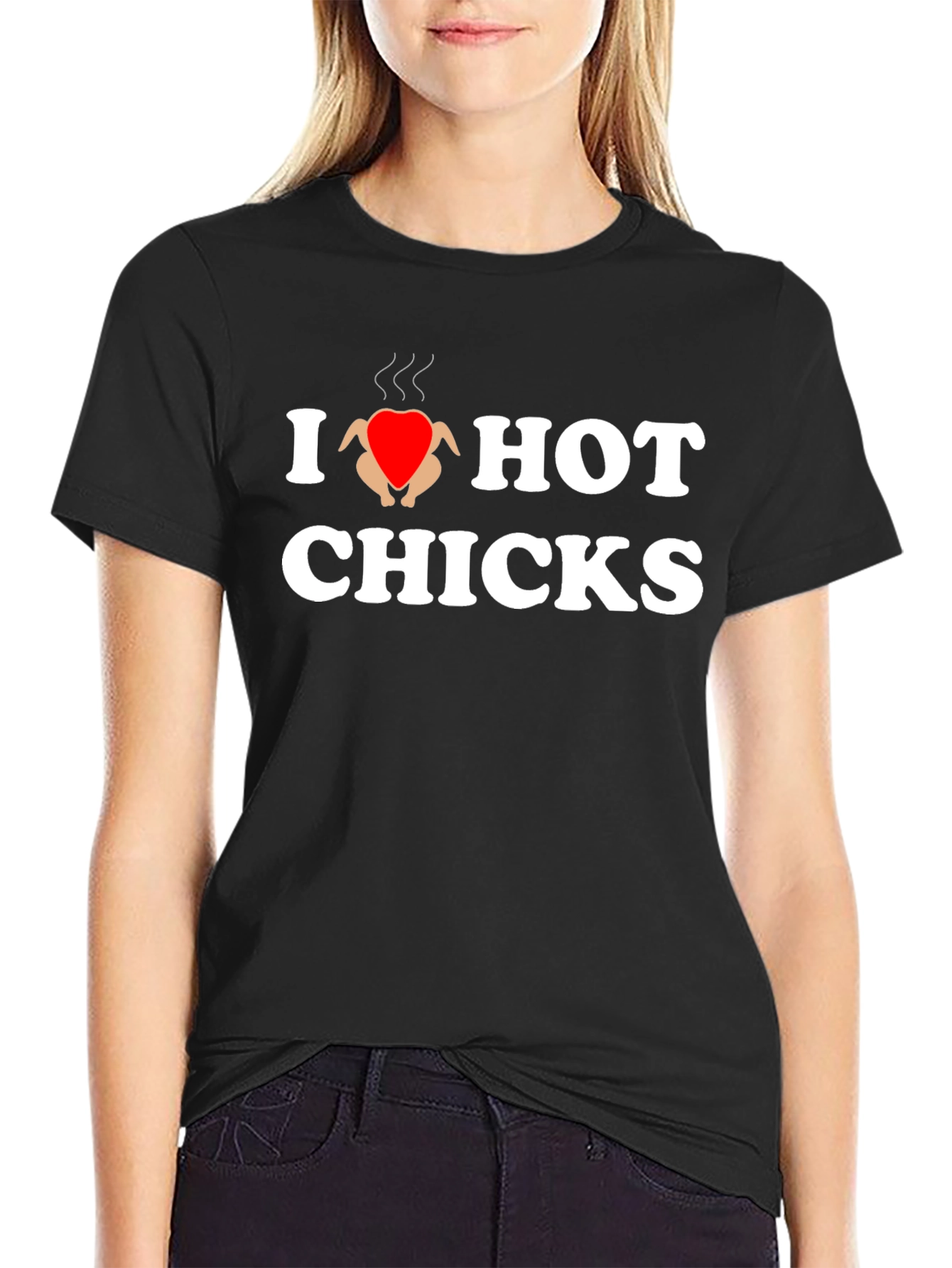 I Heart Hot Chicks T-Shirt - Novelty Graphic Tee