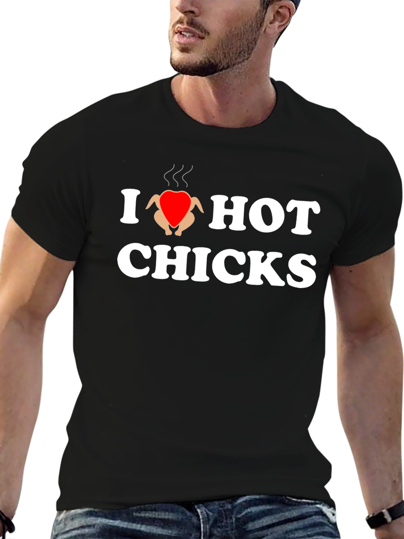 I Heart Hot Chicks T-Shirt - Novelty Graphic Tee