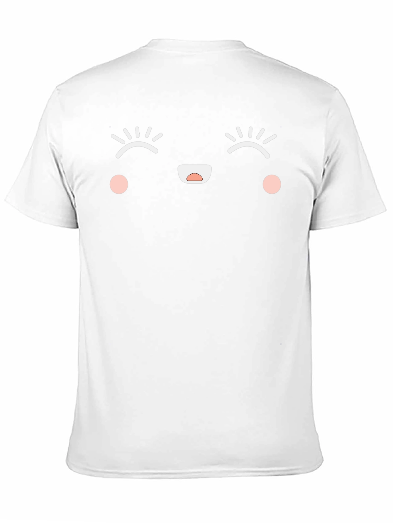 Cute Kawaii Face Graphic T-Shirt - Black