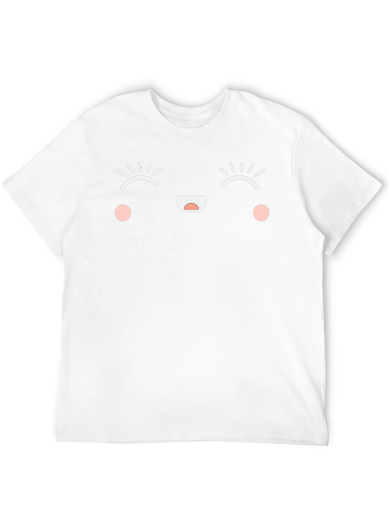 Cute Kawaii Face Graphic T-Shirt - Black