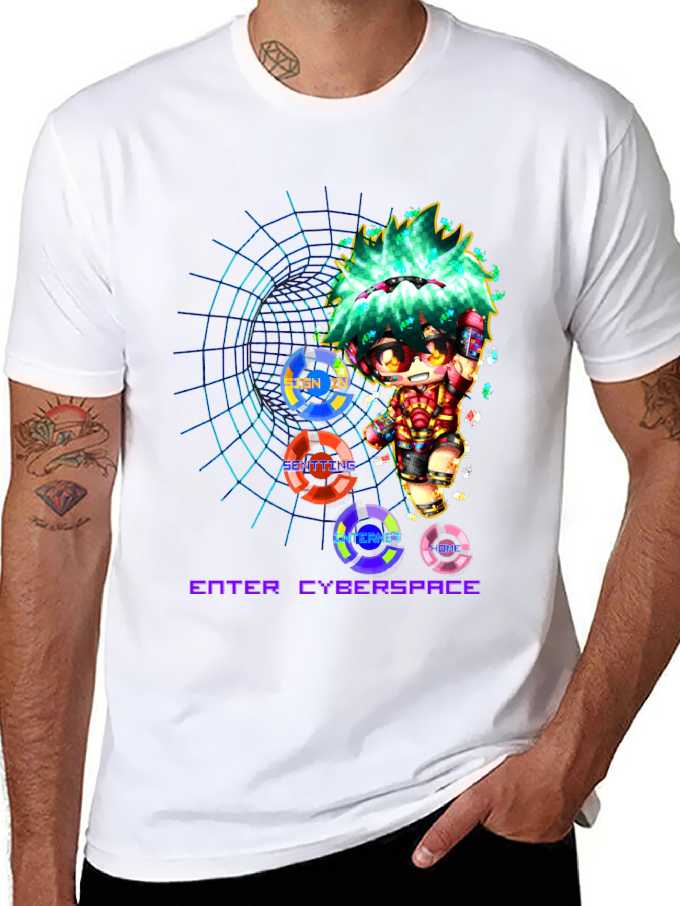 Enter Cyberspace Graphic Tee - Black