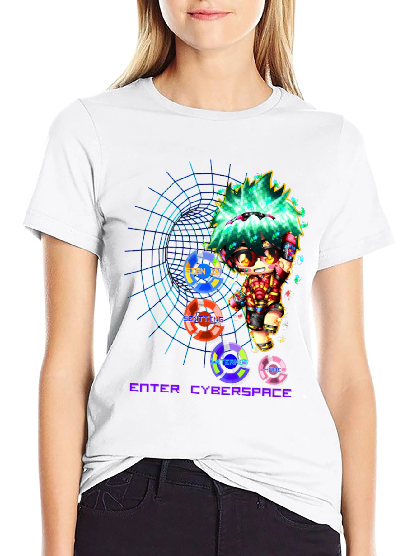 Enter Cyberspace Graphic Tee - Black