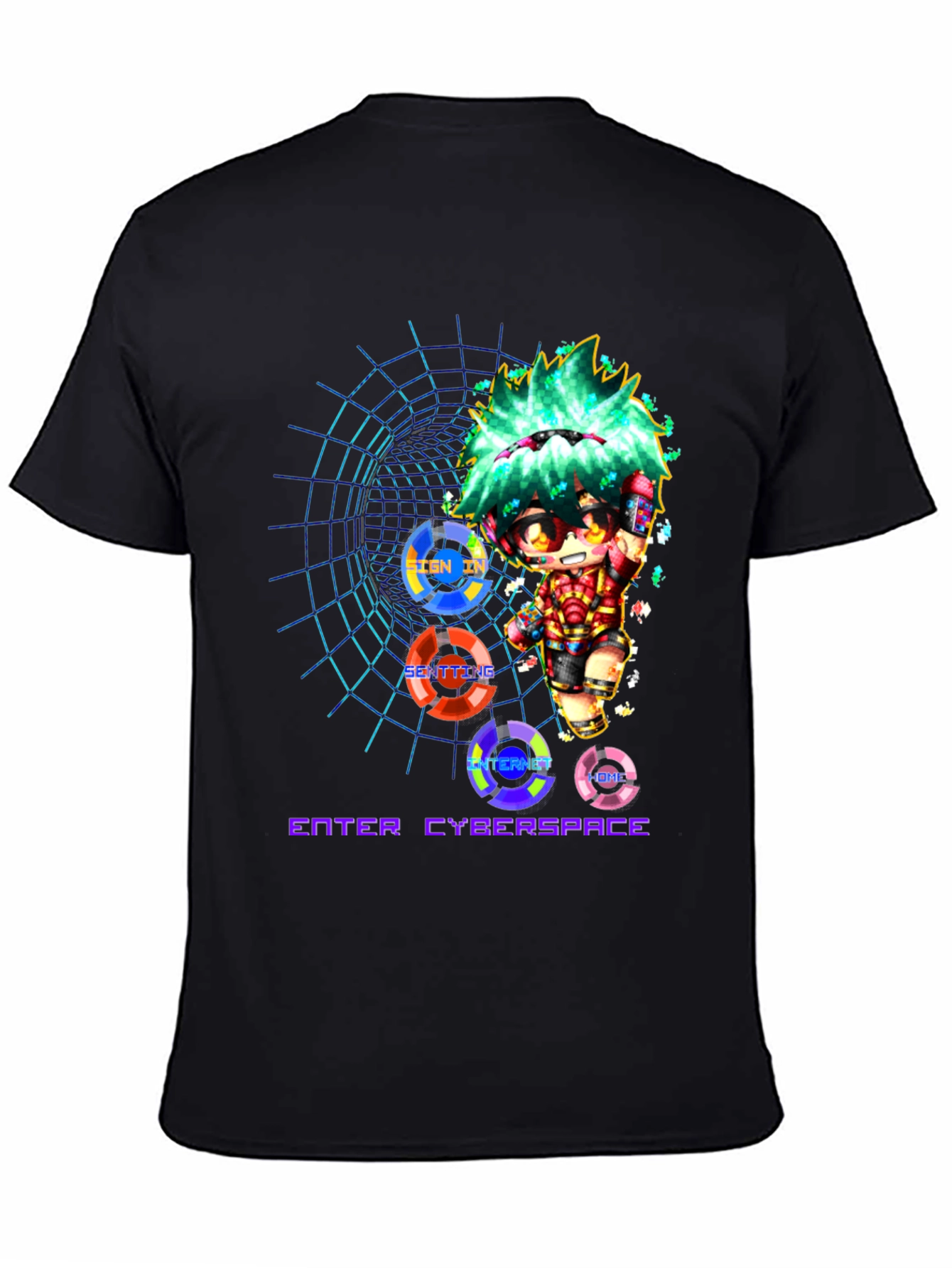 Enter Cyberspace Graphic Tee - Black