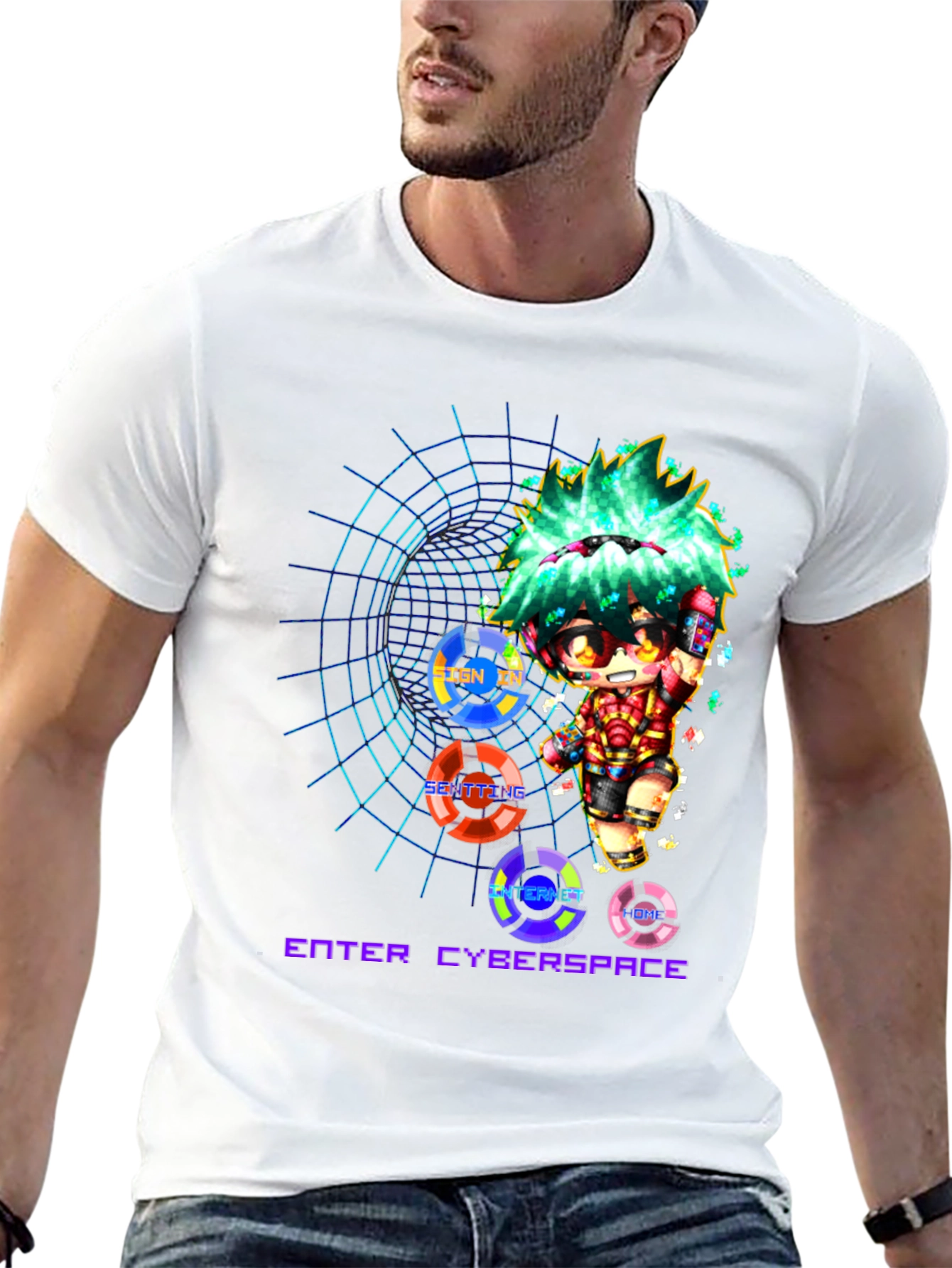 Enter Cyberspace Graphic Tee - Black