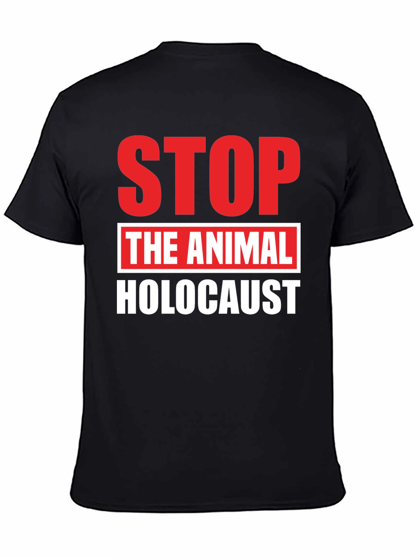 Stop Animal Holocaust Graphic Tee - Black