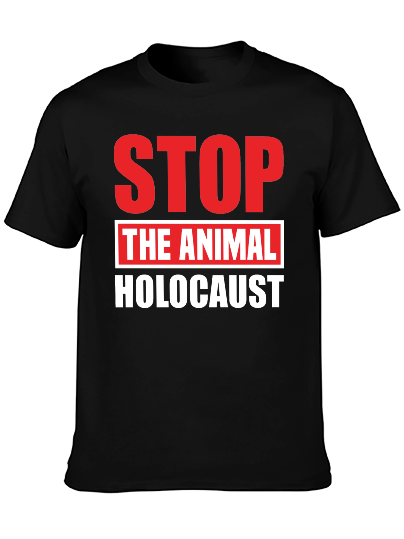 Stop Animal Holocaust Graphic Tee - Black