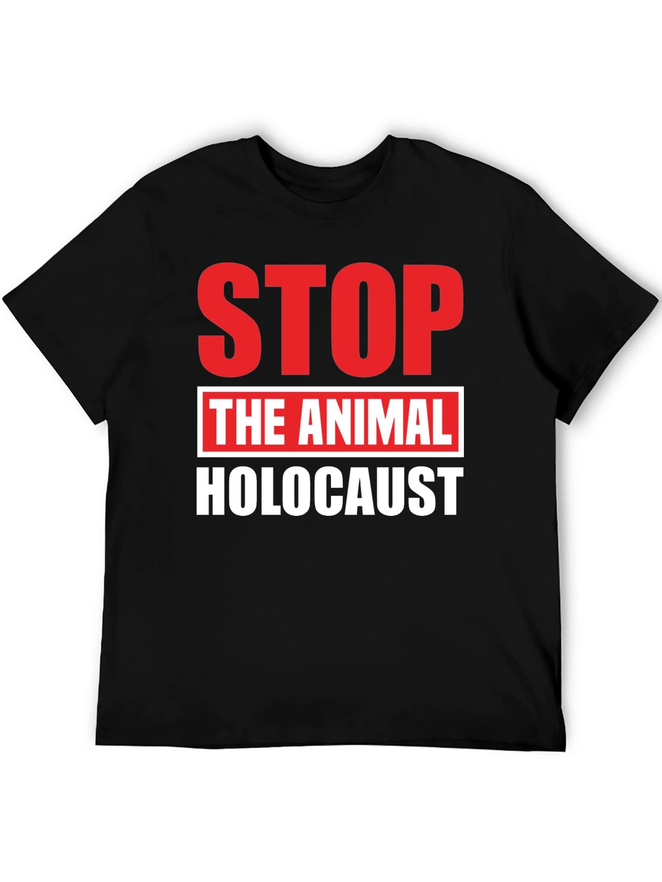Stop Animal Holocaust Graphic Tee - Black