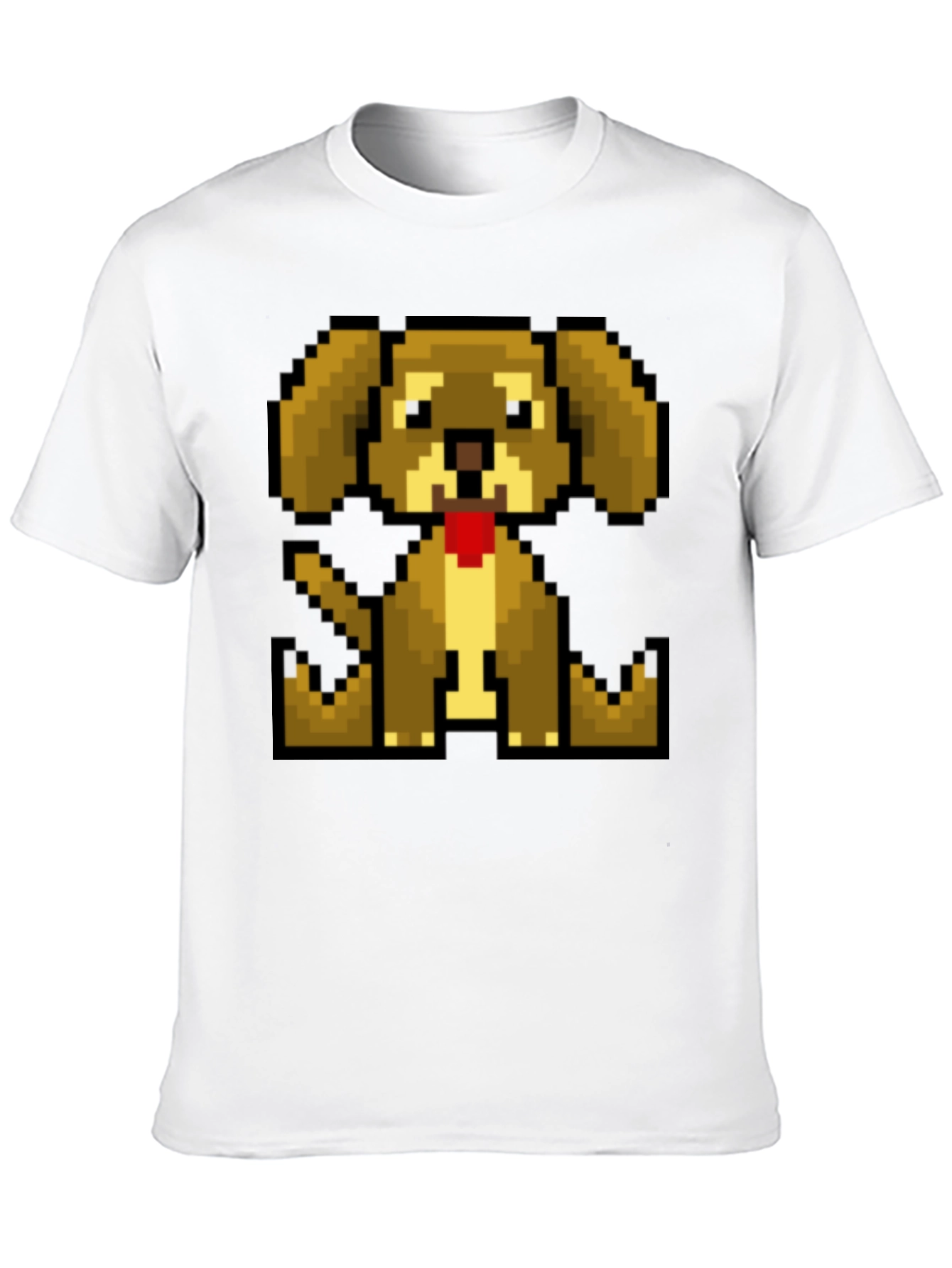 Pixelated Dog T-Shirt - Retro Gaming Style