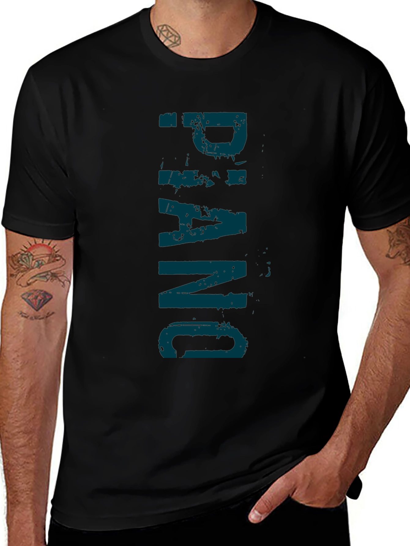Piano Graphic Print Black T-Shirt