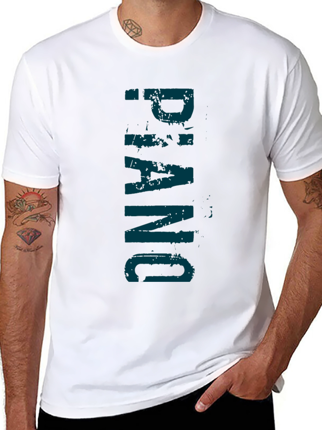 Piano Graphic Print Black T-Shirt