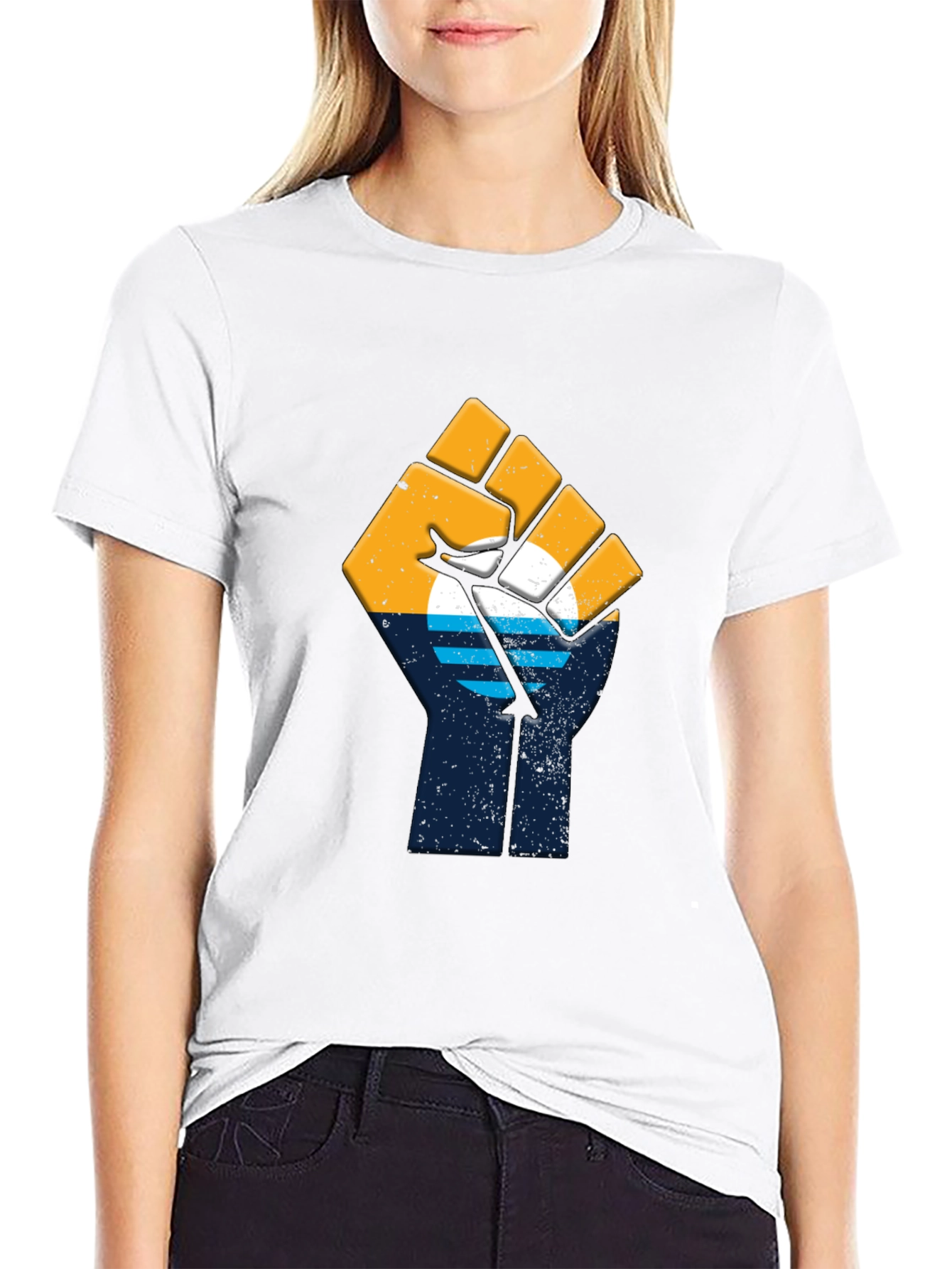 Sunset Fist Graphic Tee - Black