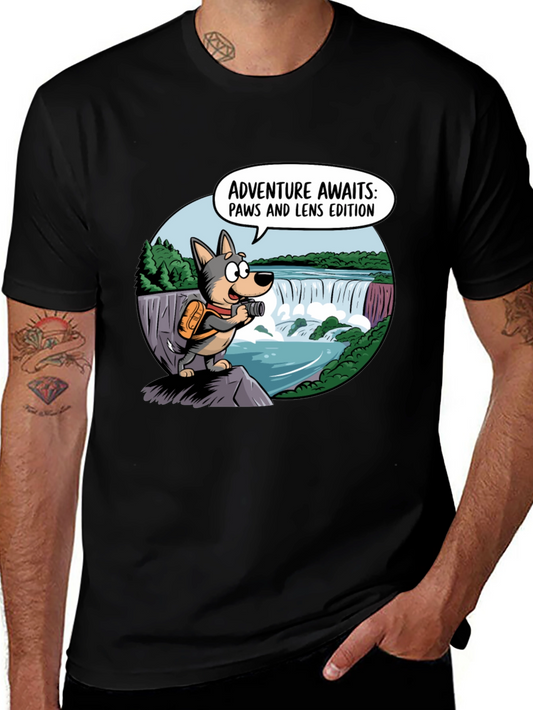 Adventure Awaits Dog T-Shirt Paws & Lens Edition