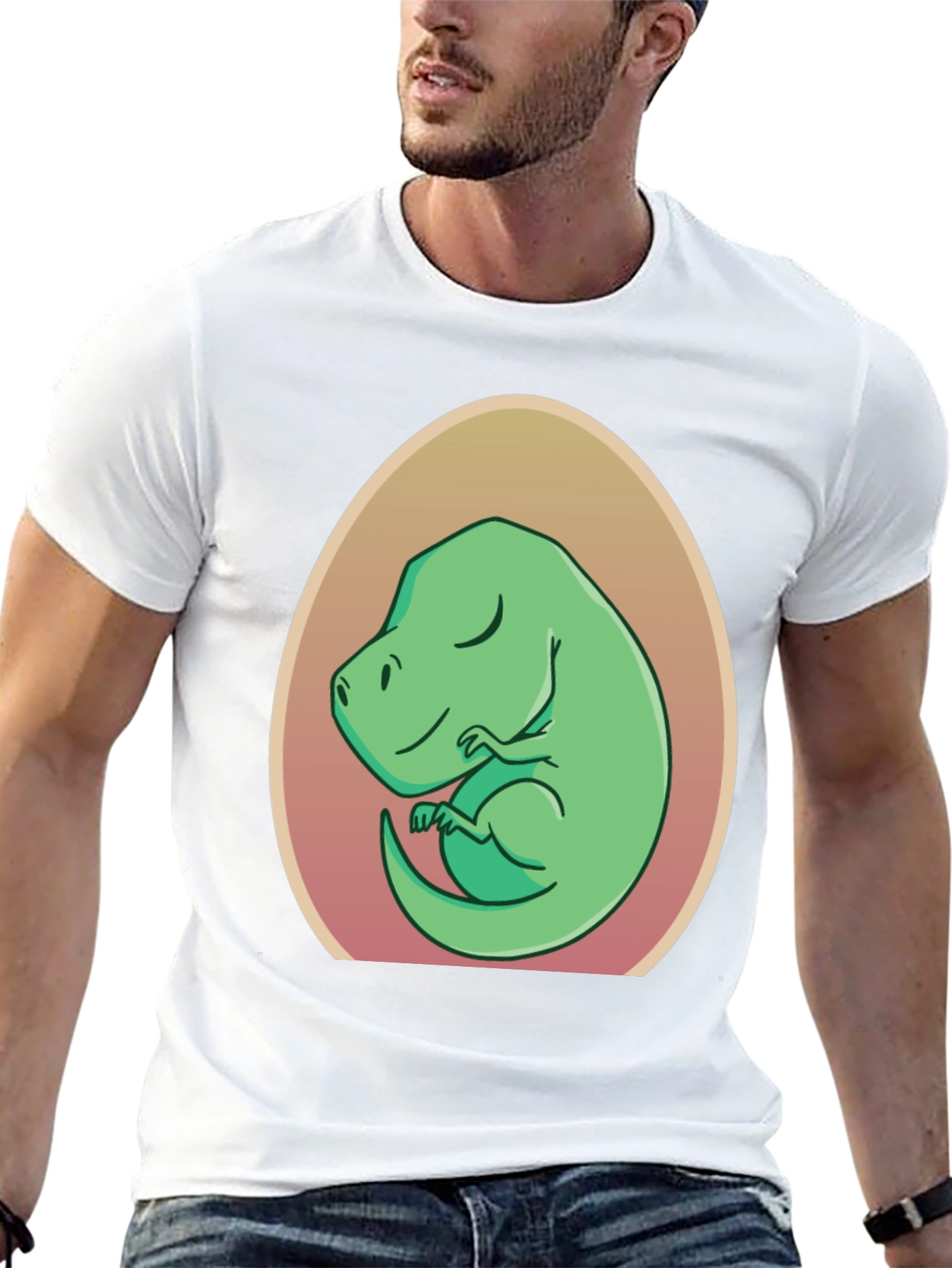 Dino in Egg T-Shirt - Cute Cartoon Design