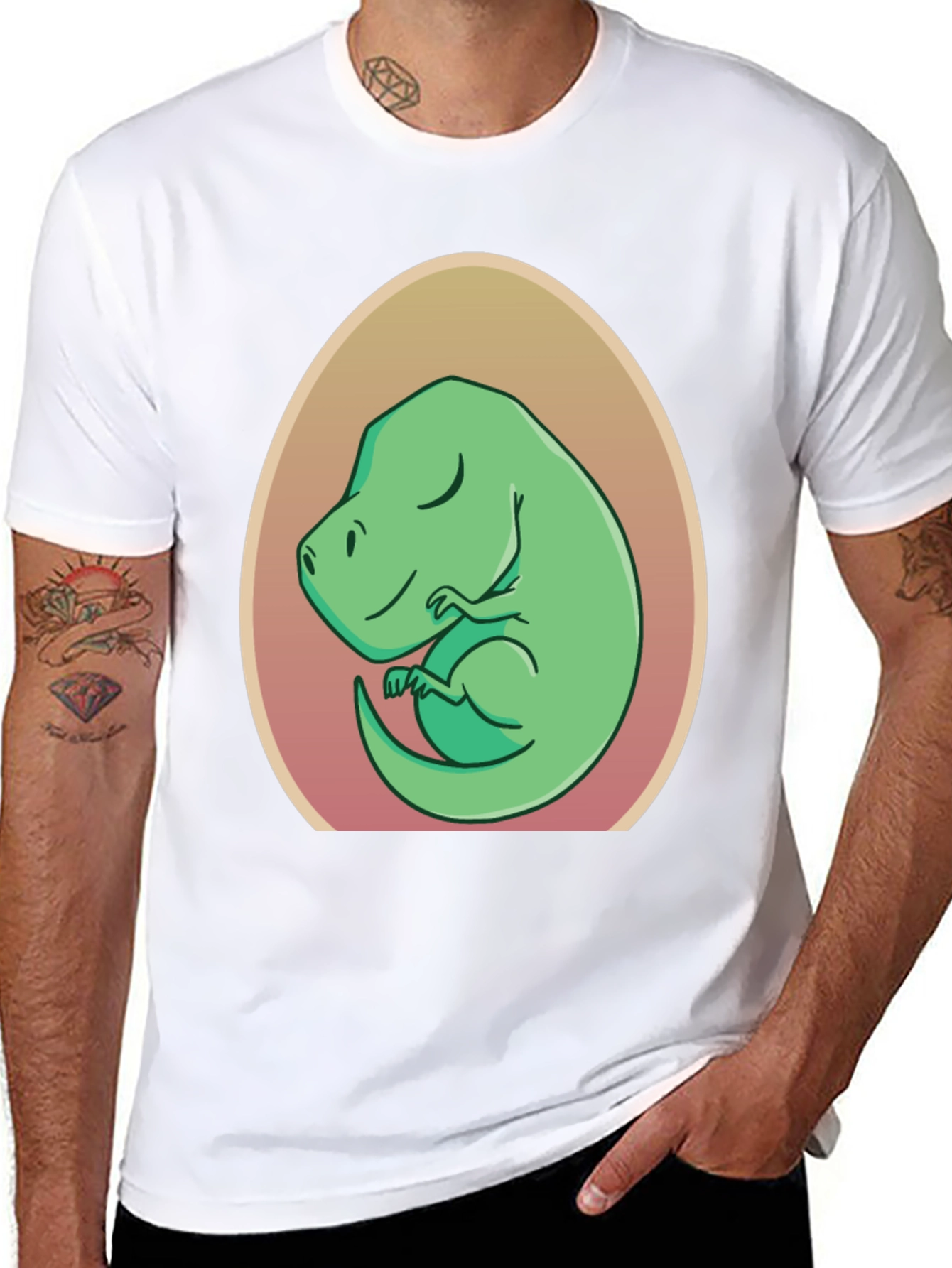 Dino in Egg T-Shirt - Cute Cartoon Design