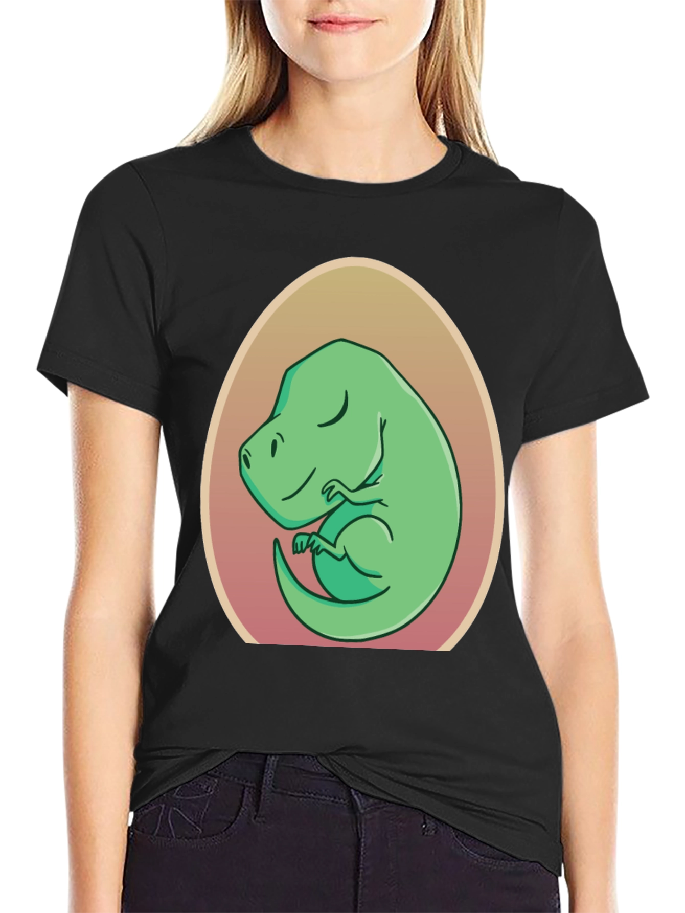 Dino in Egg T-Shirt - Cute Cartoon Design