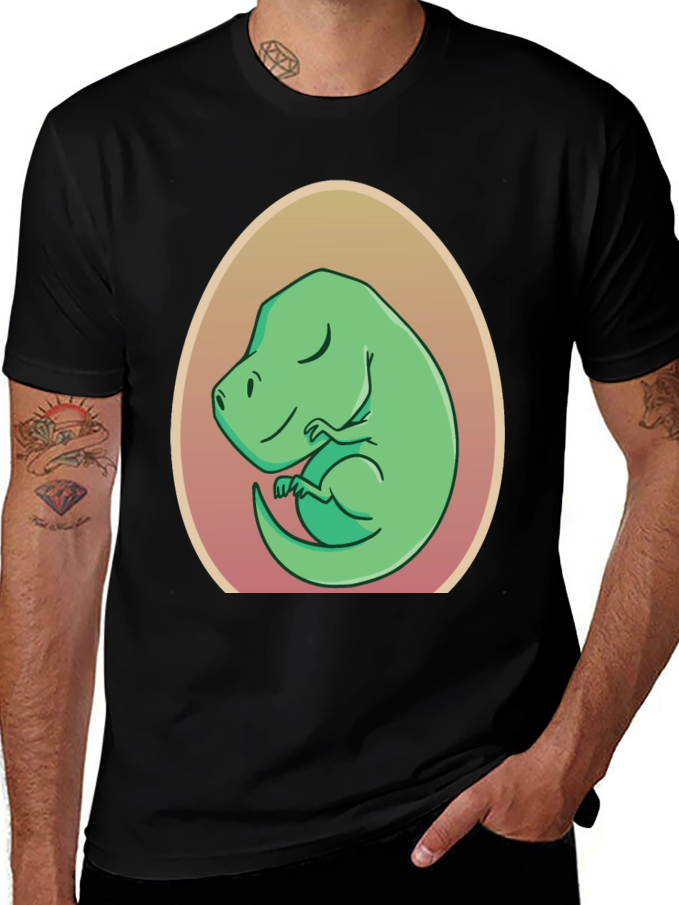 Dino in Egg T-Shirt - Cute Cartoon Design