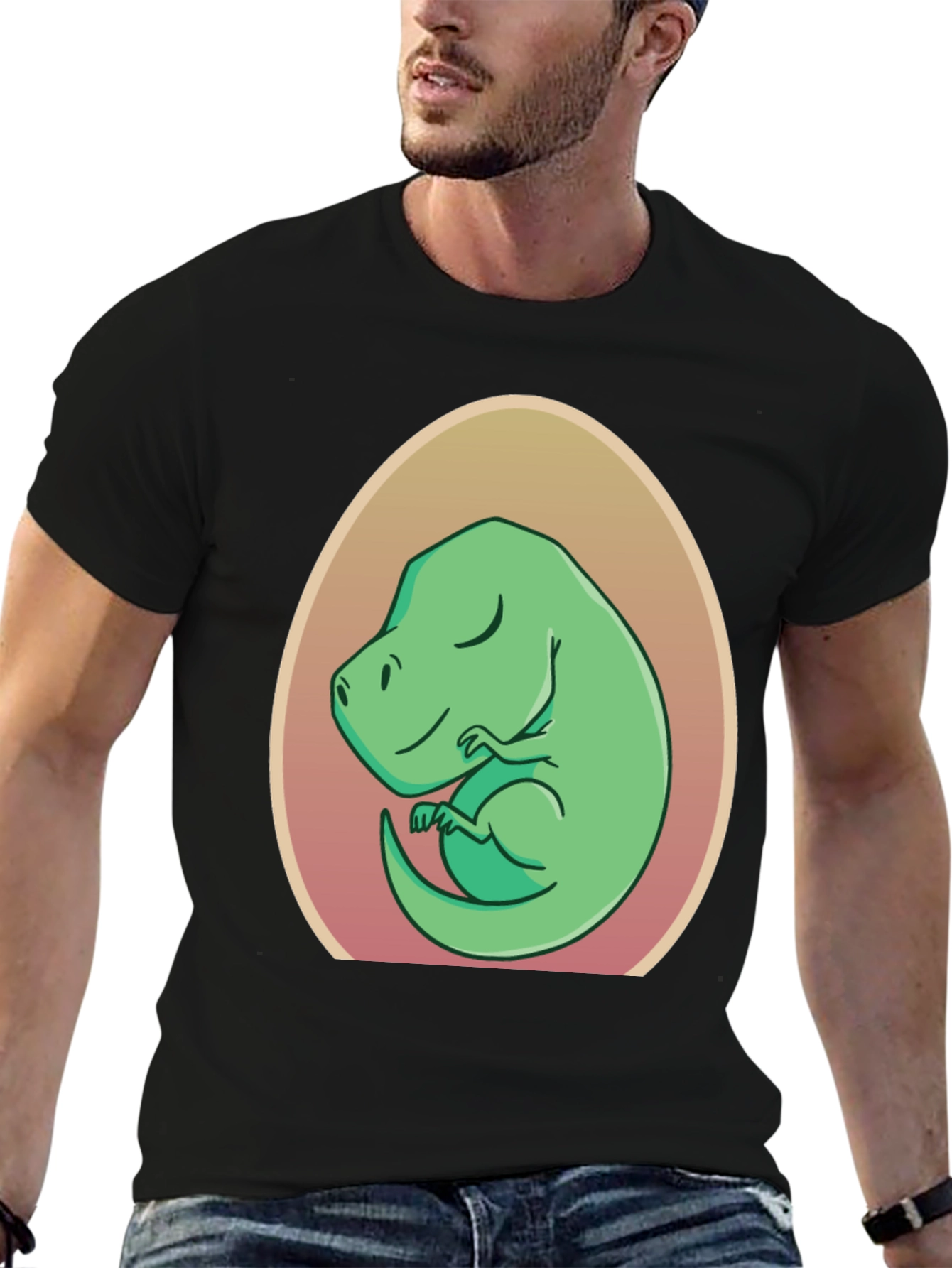 Dino in Egg T-Shirt - Cute Cartoon Design