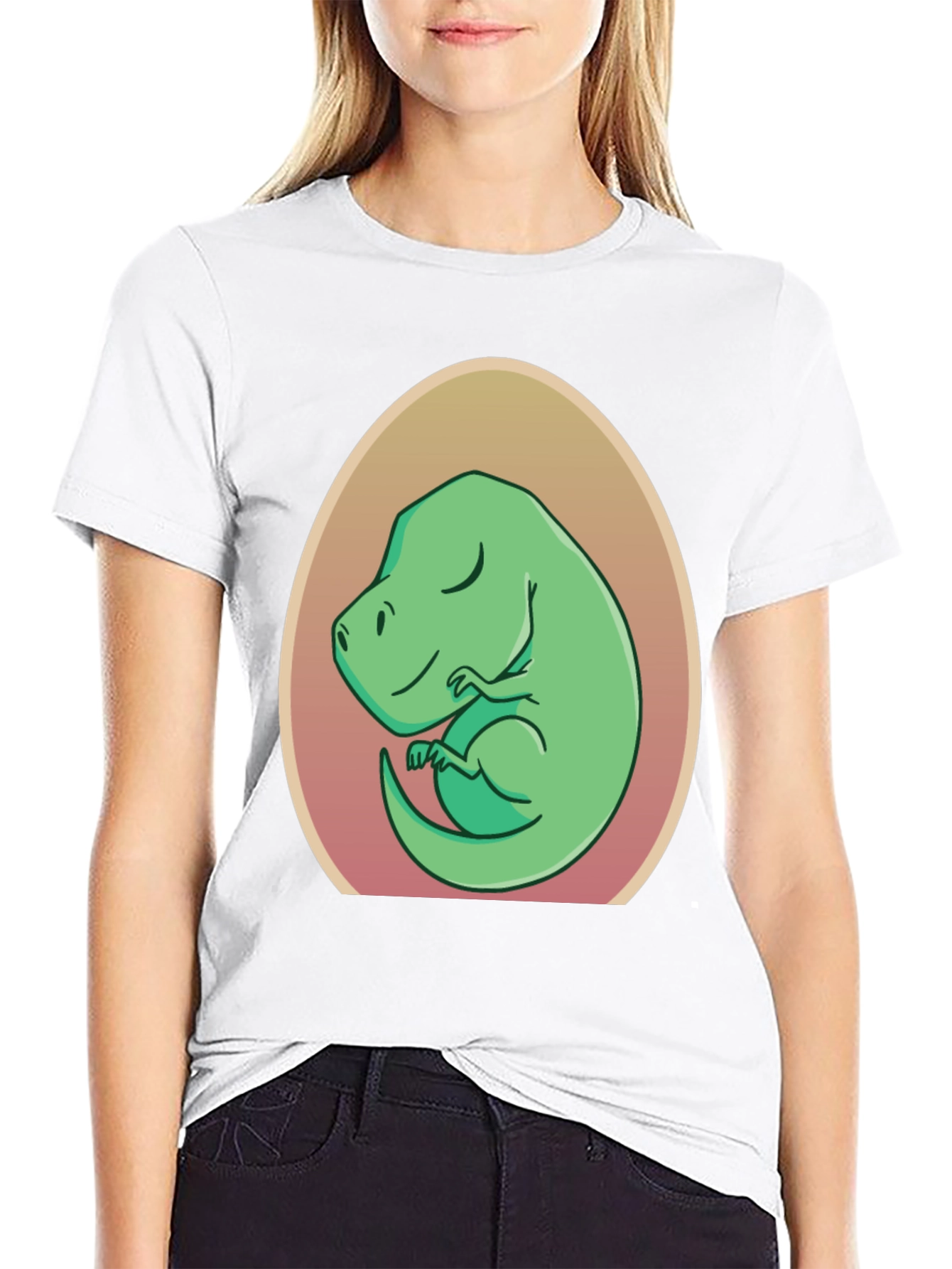 Dino in Egg T-Shirt - Cute Cartoon Design