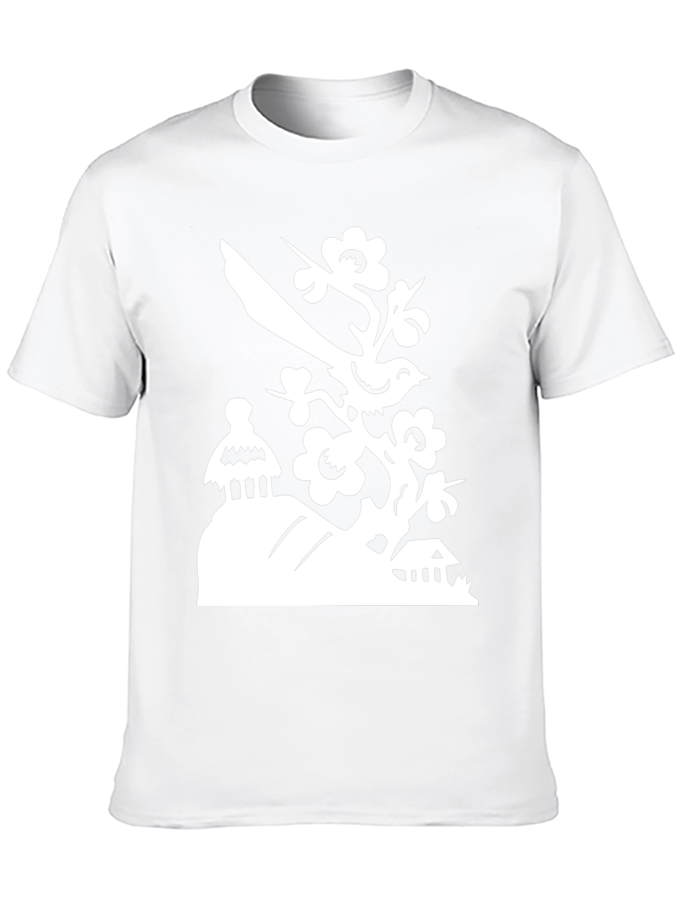 Bird on Branch T-Shirt - Black