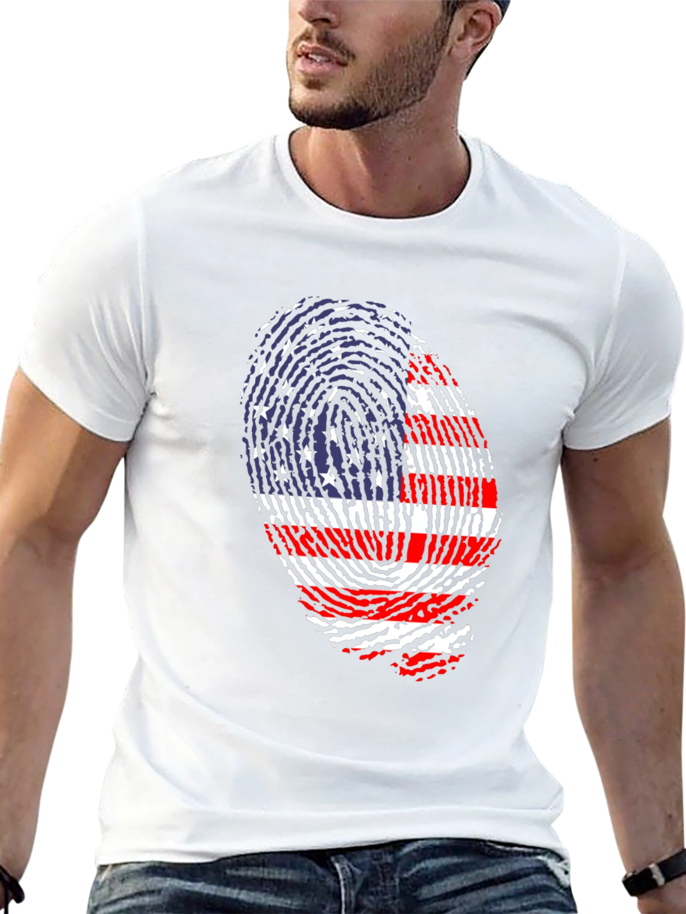 American Pride Fingerprint Graphic Tee