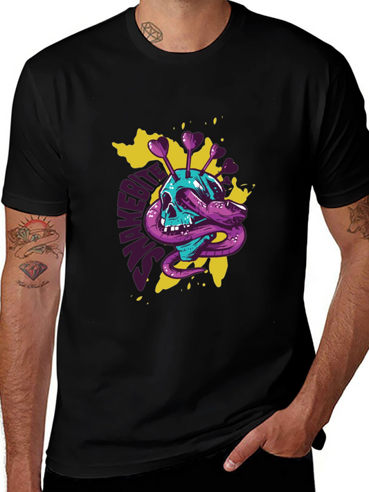 Snakebite Skull Graphic T-Shirt