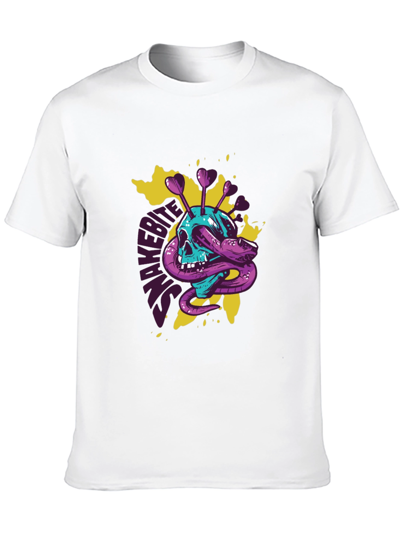Snakebite Skull Graphic T-Shirt